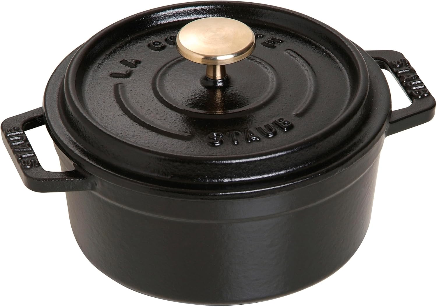 Staub La Cocotte round 40509-480 Pico Cocotte round Black 6.3 Inches (16 Cm) Small, Both Handed Casting, Enameled Pot, Induction Compatible, Japanese Authentic Product