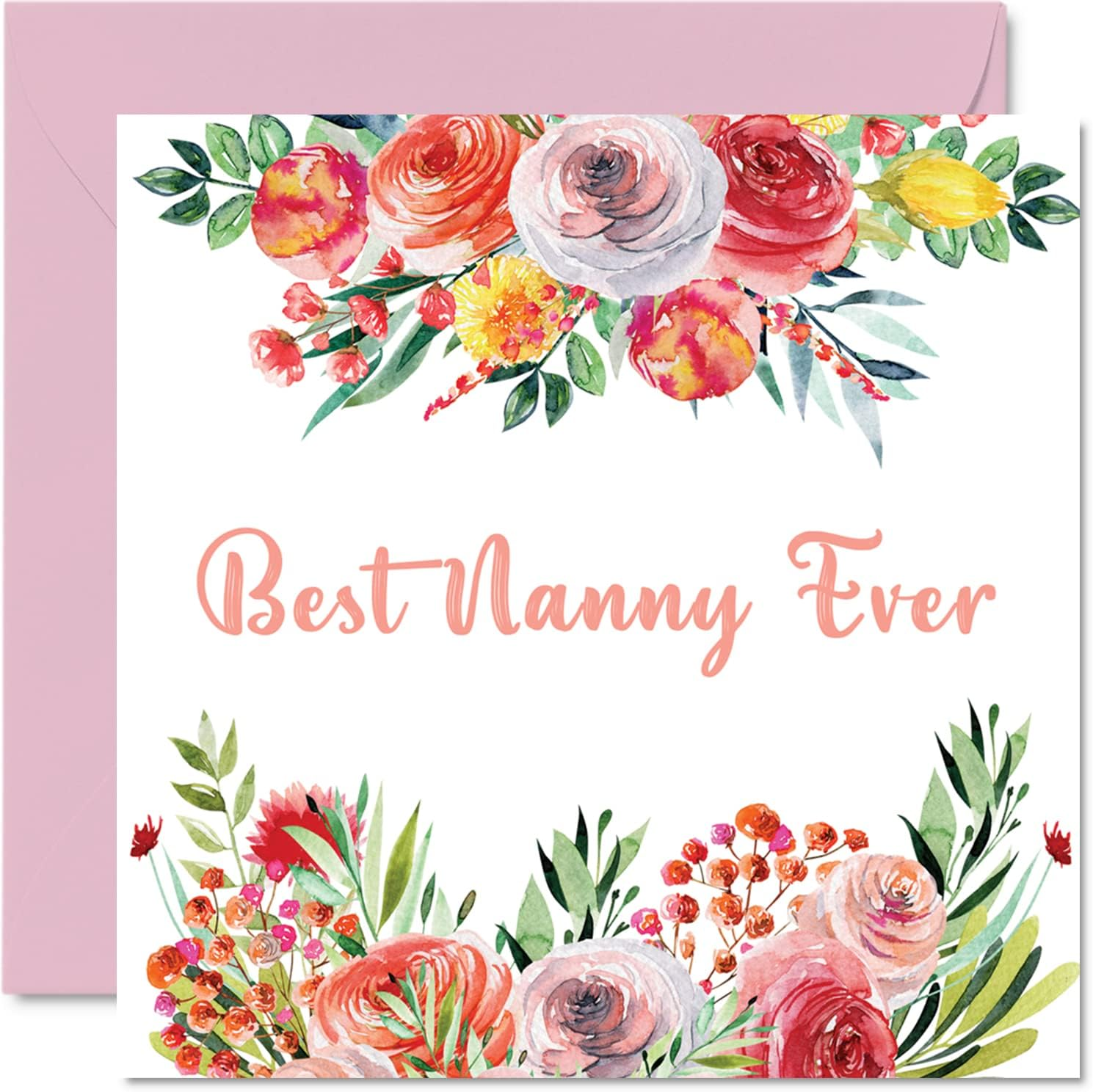Birthday Cards for Nanny - Best Nanny Ever - Beautful Happy Birthday Card for Nanny from Granddaughter Grandson, Nanny Birthday Gifts, 145Mm X 145Mm Mother'S Day Greeting Cards for Nana Nan Nannie - Daughter image number 2