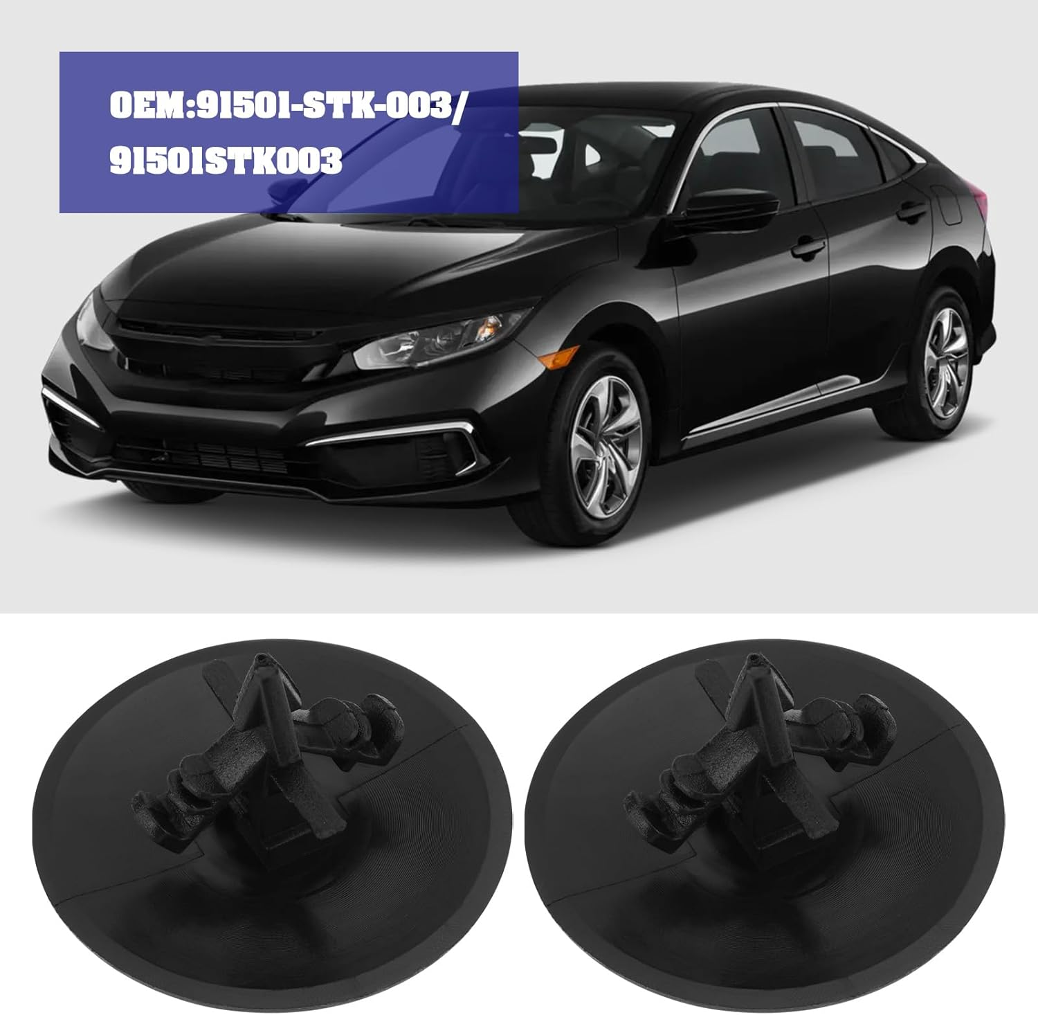 30Pcs Bonnet Hood Insulation Lining Clips 91501-STK-003 91501STK003 Compatible with Honda Accord 2008-2012 image number 1