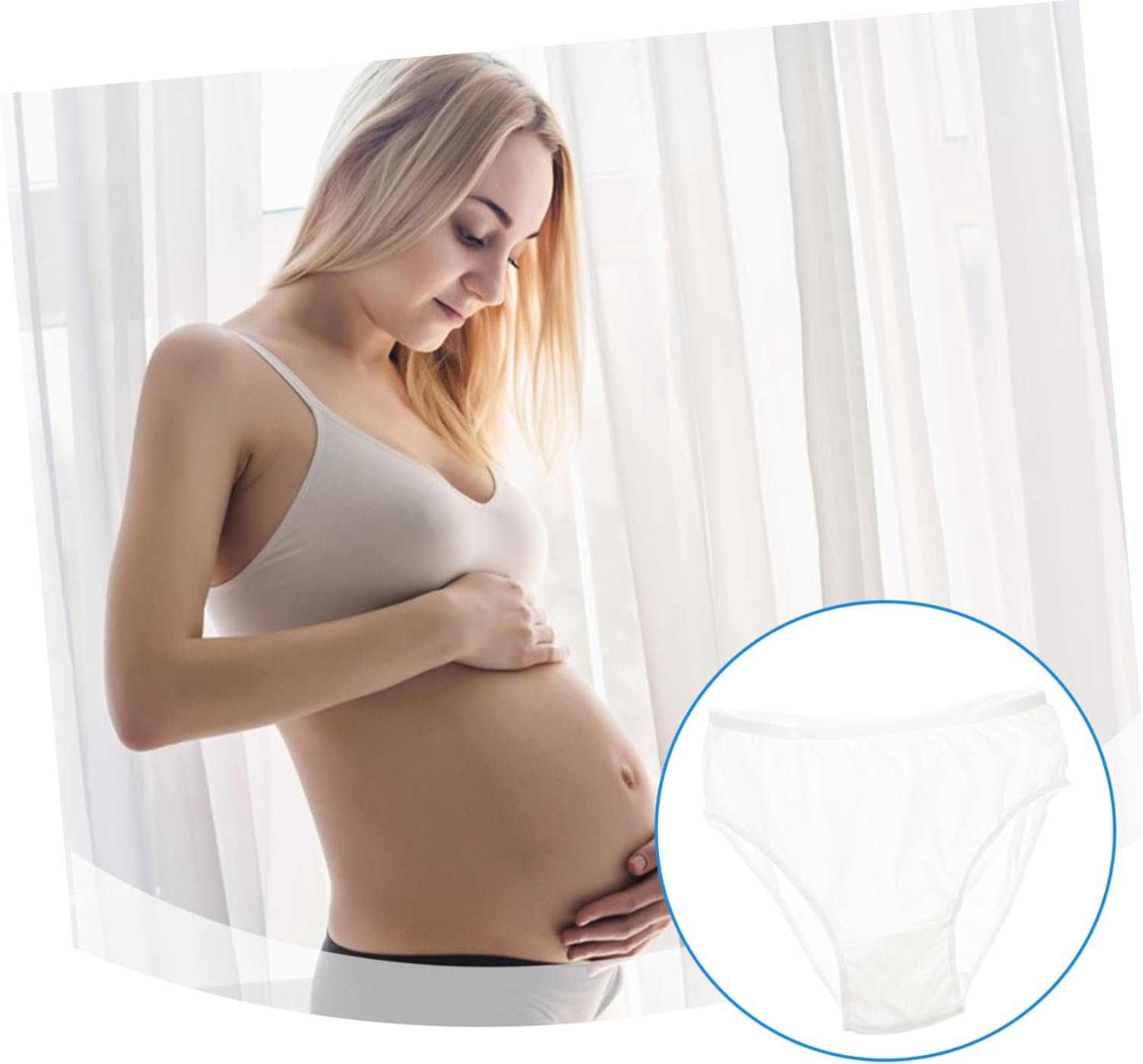 4Pcs Maternity Cotton Underwear Disposable Briefs for Pregnant Women Breathable Panties Postpartum Underwear for Women Comfortable Cotton Material for Hospital Use and Recovery image number 4