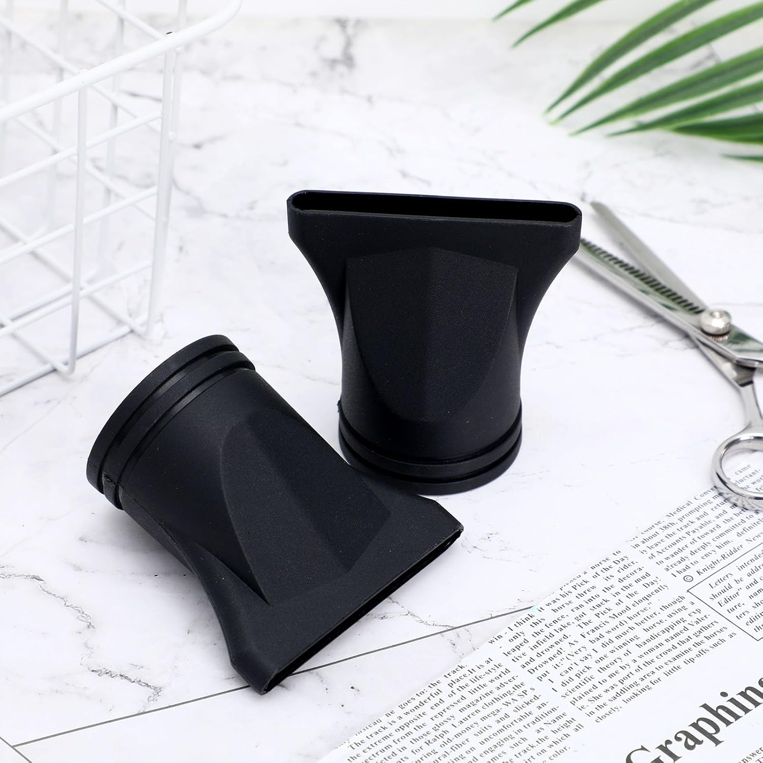 2Pcs Professional Hair Dryer Nozzle Diffuser Cap for Blow Dryer Black Plastic image number 6