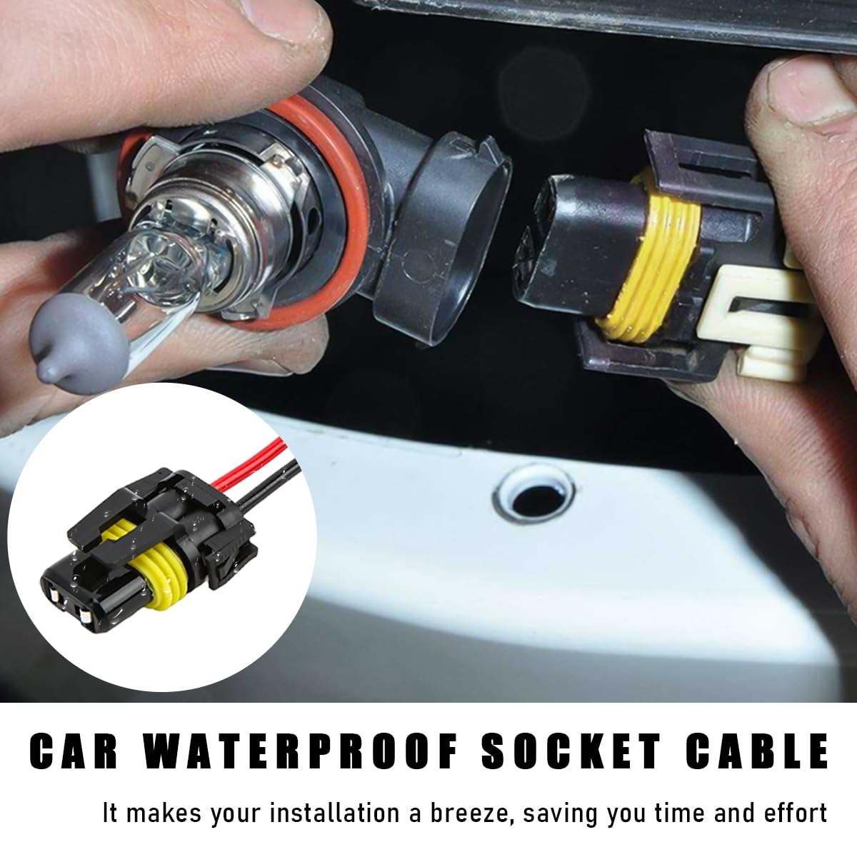 2 PCS 9005 HB3 9006 HB4 9012 Bulb Socket, Headlight Connector Female Adapter Wiring Harness Socket, Automotive Headlights Fog Lights Socket Wire Replacement, Car Accessories image number 6