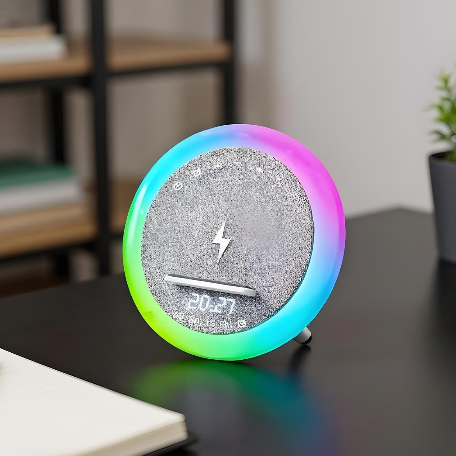 Buhygn Portable Wireless Speaker,Fast Charging with White Noise Night Light - 4-In-1 Cell Phone Wireless Charger Speaker - for Home Office Dorm Apartment Bar Travel Men Women Birthday Christmas image number 1