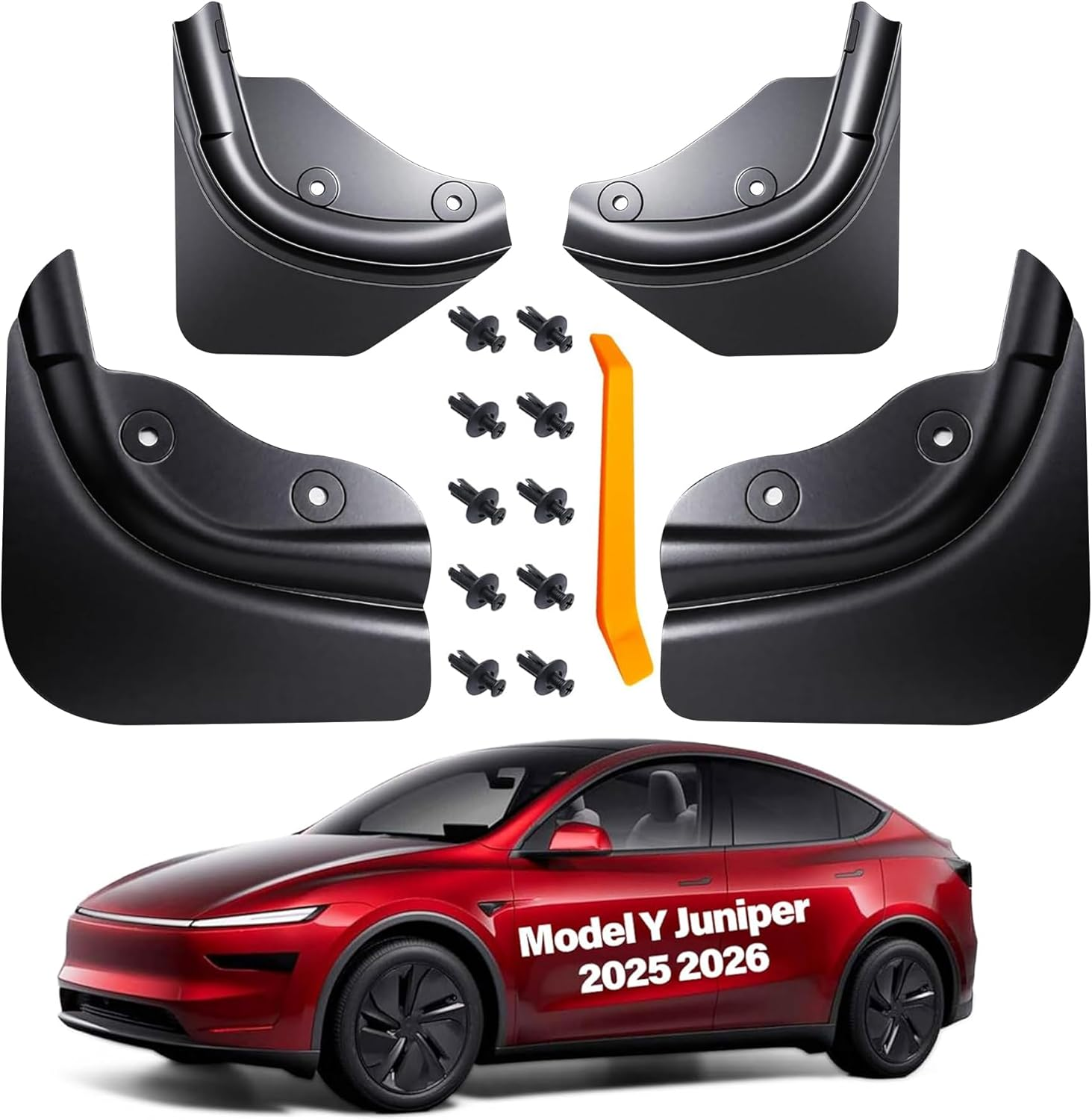 Mud Flaps Splash Guards for Tesla Model Y Juniper 2026-2025, No Drilling Required, Mudguard Fender for 2025 New Model Y Mudflaps Tire Protector Exterior Accessories (Model Y Juniper 2025-2026) image number 4