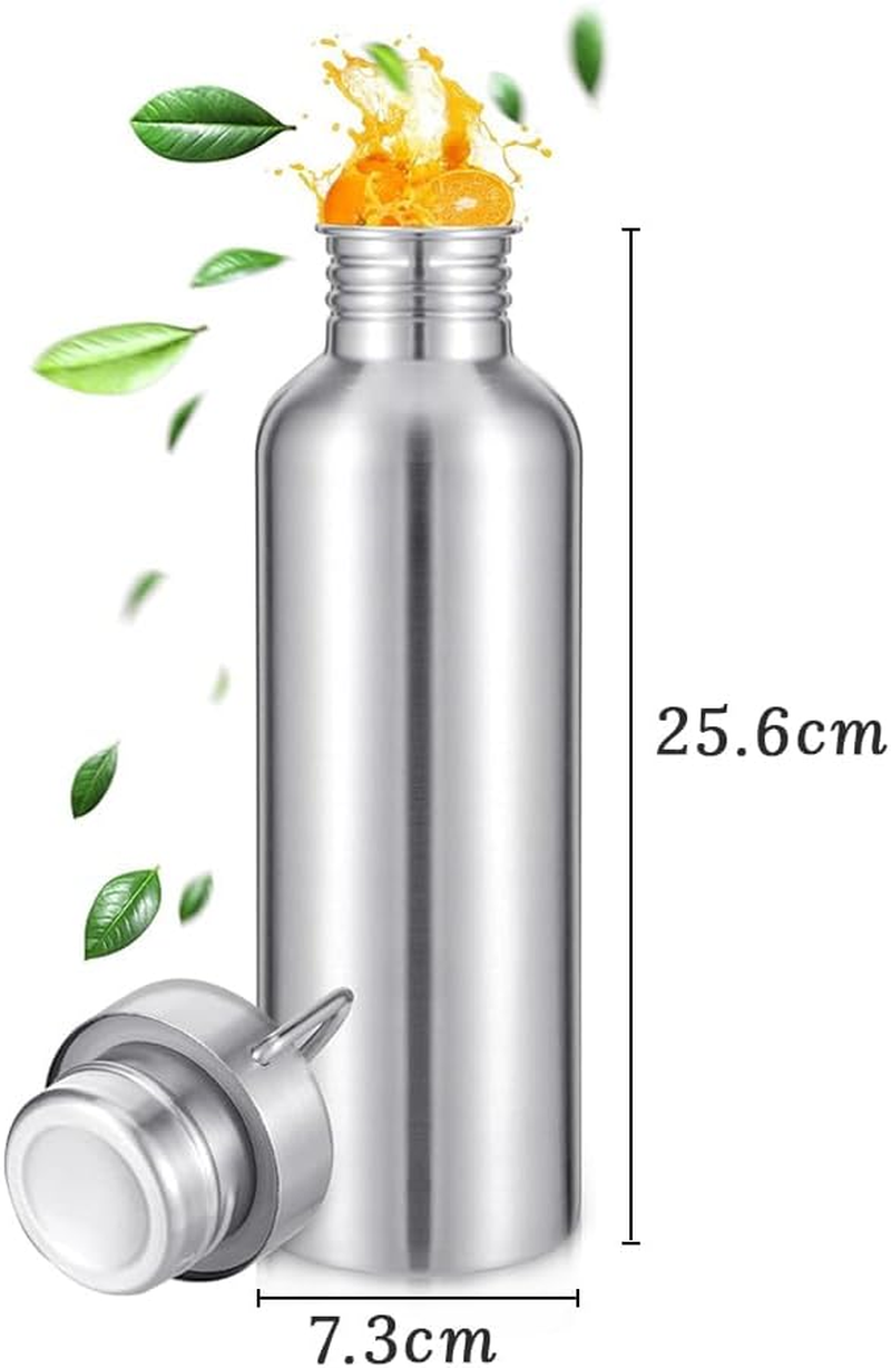 4 Pack Stainless Steel Sports Bottles, Outdoor Portable Water Bottles with Handle, Camping Waterjug for Cyclists, Runners, Hikers, Beachgoers, Picnics image number 5
