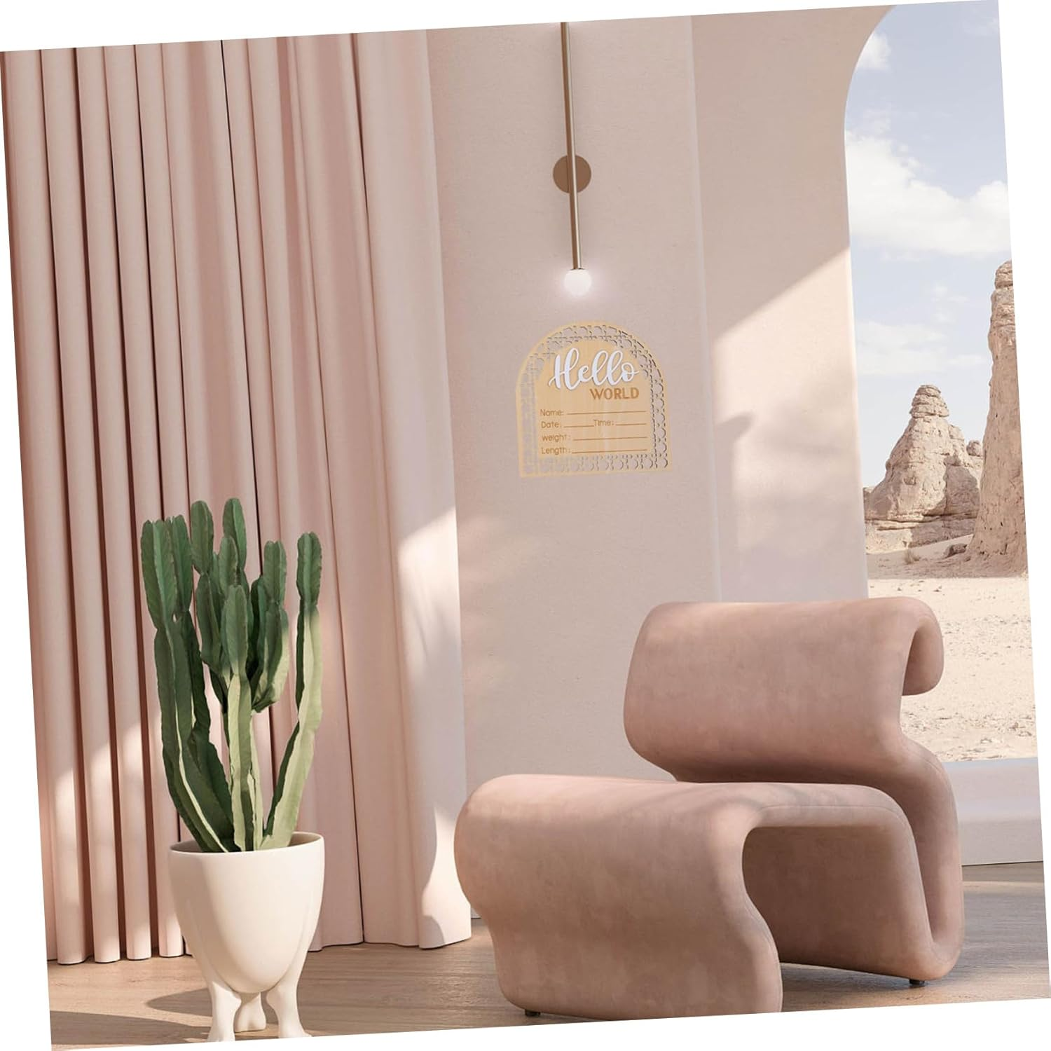 2Pcs Wooden Name Sign Adorable Nursery Announcement Plaque for Newborn Photo Prop and Decor Chic Design for Special Moments Welcome Home Newborn image number 6