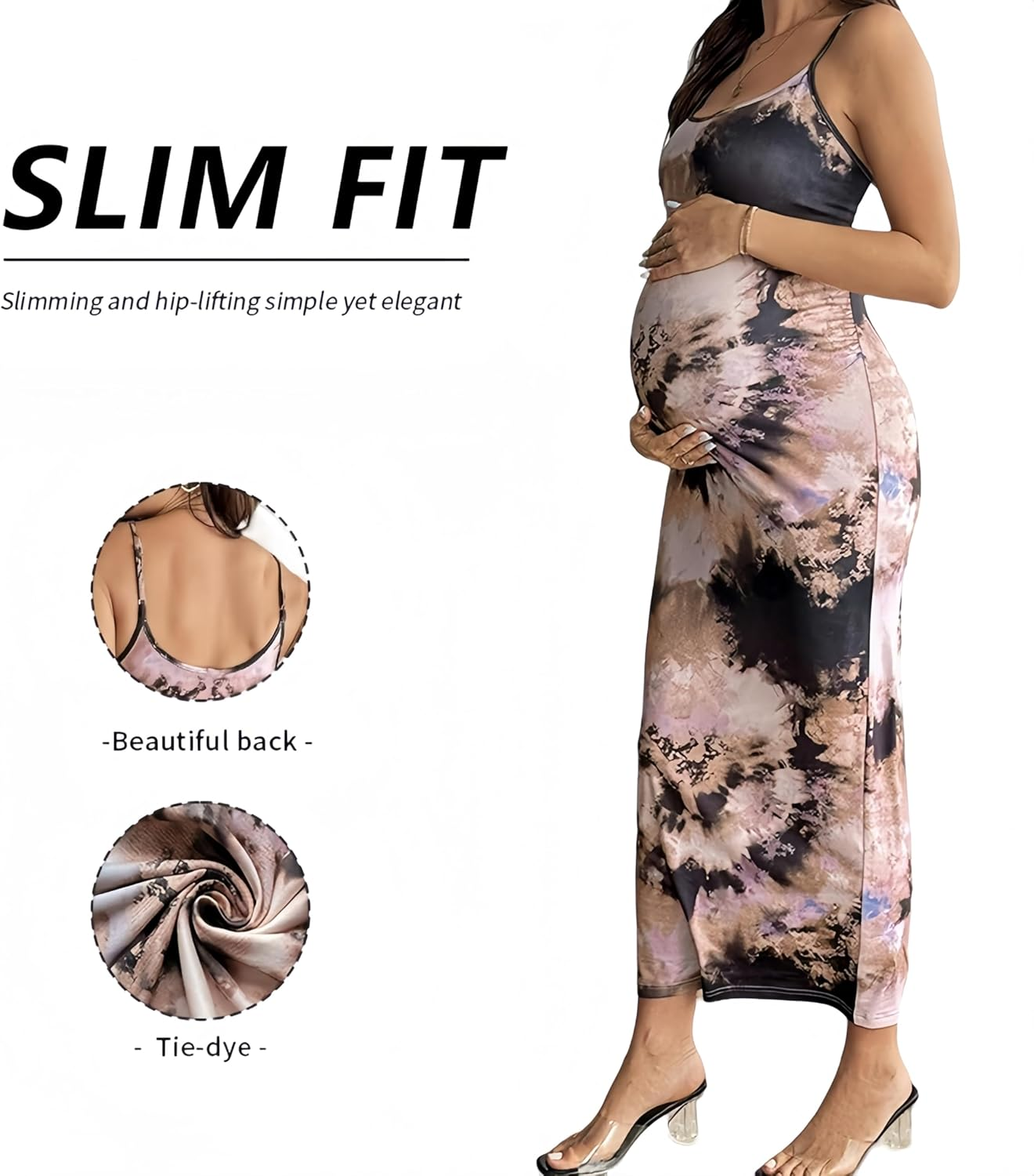 Large-Flowered Maternity Dress for Pregnant Women - Stylish and Comfortable Pregnancy Dress image number 3