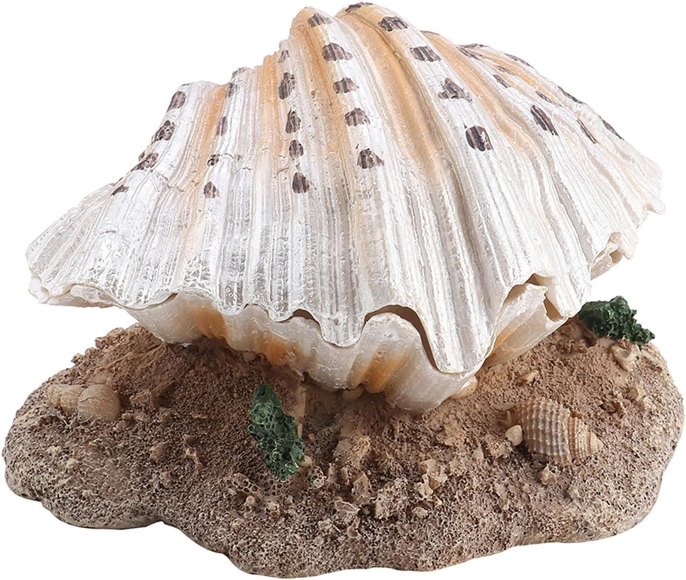 Ksngtixe 1 Pcs Shell Pearl Bubble Decor for Aquarium - Resin Coral Reef Ornament with Hiding Caves, Safe Shelter for Fish & Shrimp Breeding, Fish Tank Decoration image number 4