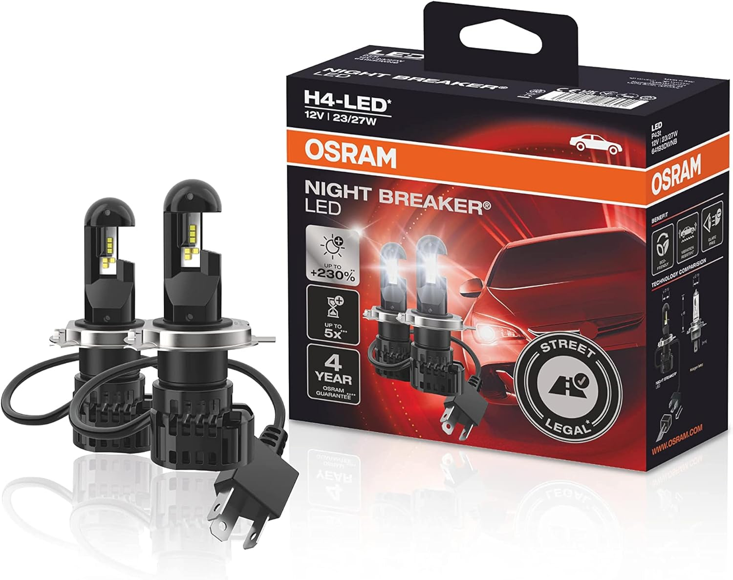 OSRAM Night Breaker LED Speed H7, LED High and Low Beam with Road Legal, 6000K, Quick Installation, No Accessories Required image number 1