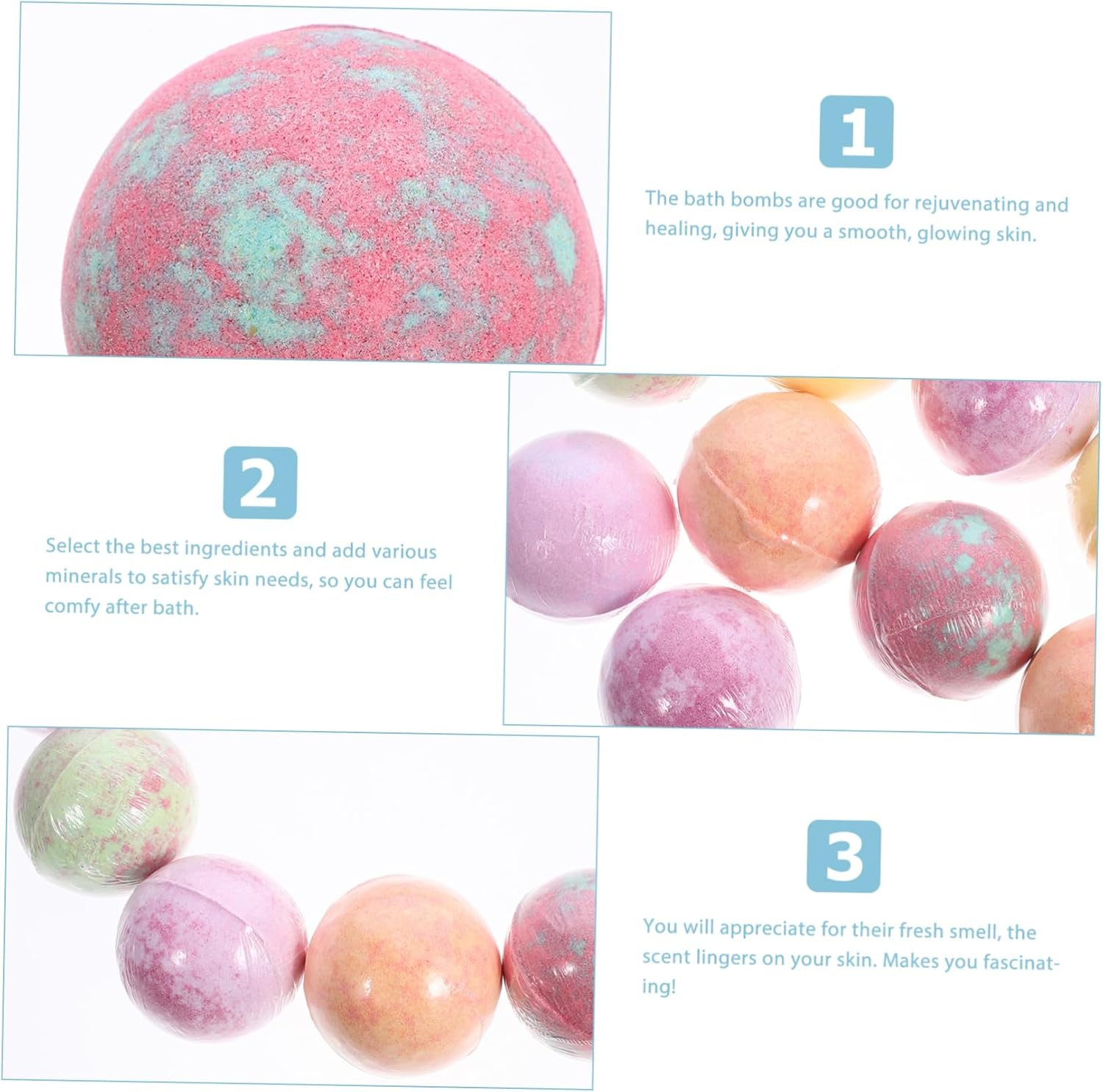 12Pcs Colorful Organic Bath Spa Bubble Bathing for Relaxation Natural Ingredients Fun Animal Models for Bathing Foot Soaks image number 4