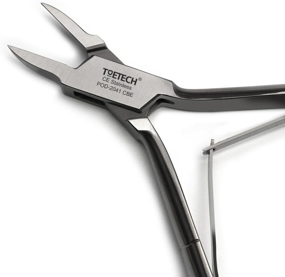 TOETECH&reg; Flame Head Nail Clippers for Men with Thick or INGROWN Toenails Podiatrist Toenail Clipper Set 5 Inch Heavy Duty INOX Flamehead Ingrown Nail Cutter Medical Grade Stainless Steel Premium Quality image number 1