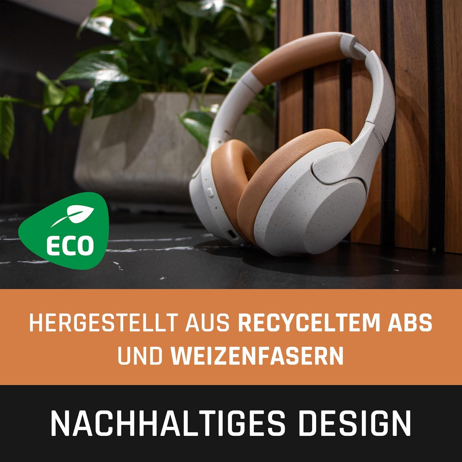 Lenco HPB-830 - Bluetooth Over-Ear Headphones - ANC Active Noise Cancelling - Bluetooth 5.3-400 Mah Battery - USB-C Input - Equalizer via App - Grey image number 1