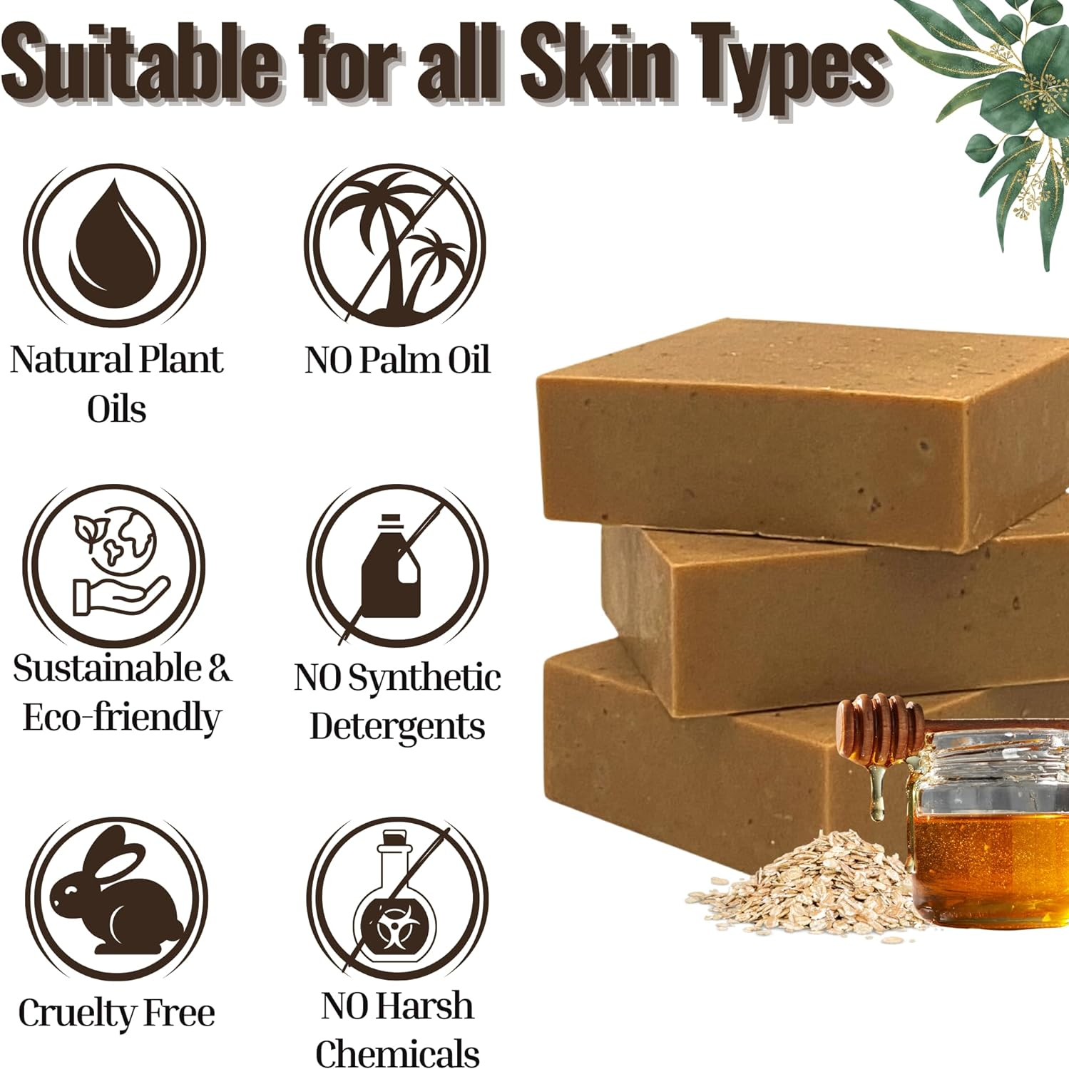 Mens Soap Bar 4 Pack Handcrafted Natural Soap for Men Exfoliating Moisturising Man Soap Palm Oil Free and No Harsh Chemicals Soothes Dry Irritated Skin image number 5