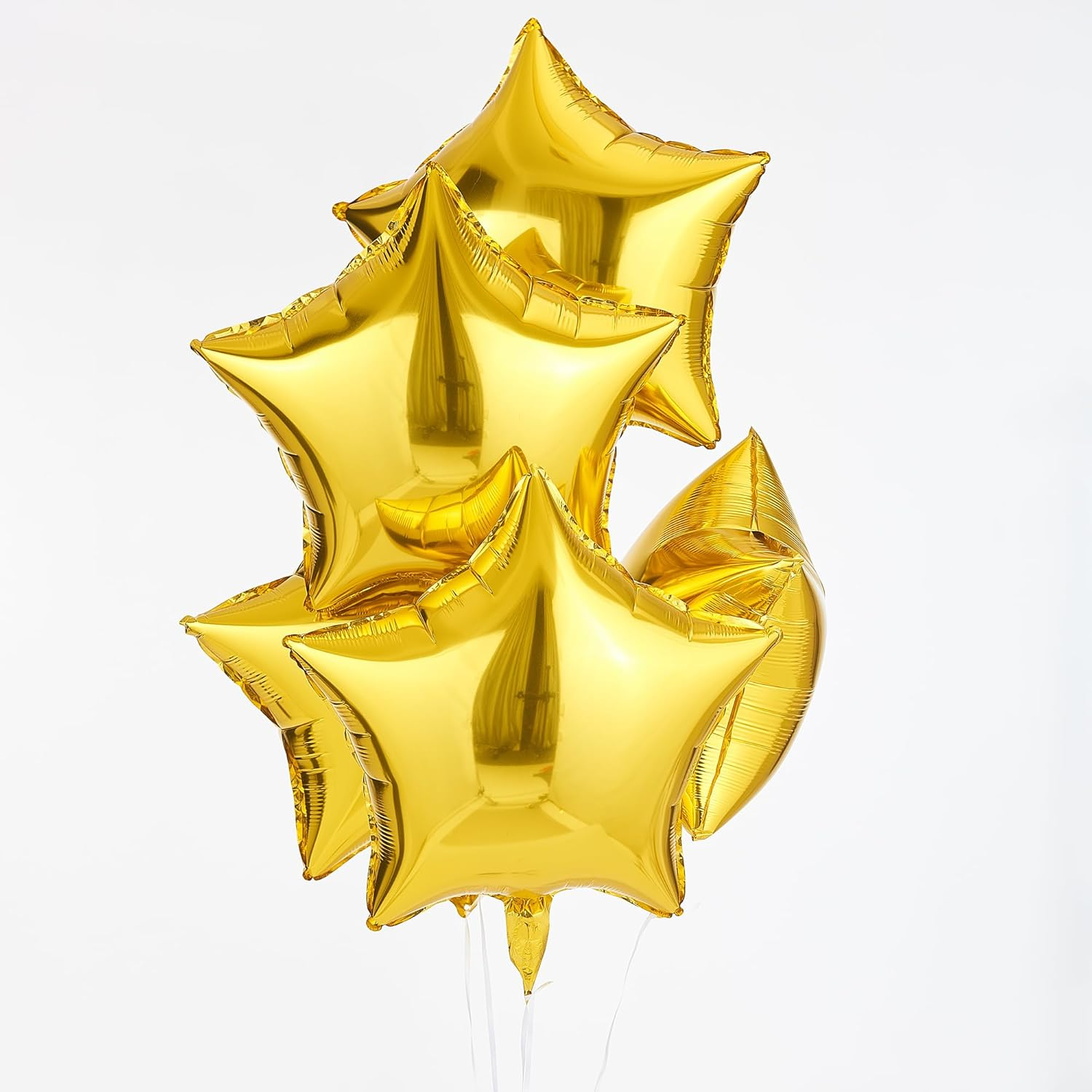 Gold Star Shape Foil Balloon, 10Pcs Big Mylar Helium Balloons for Birthday Party Wedding Party Decoration 18 Inch