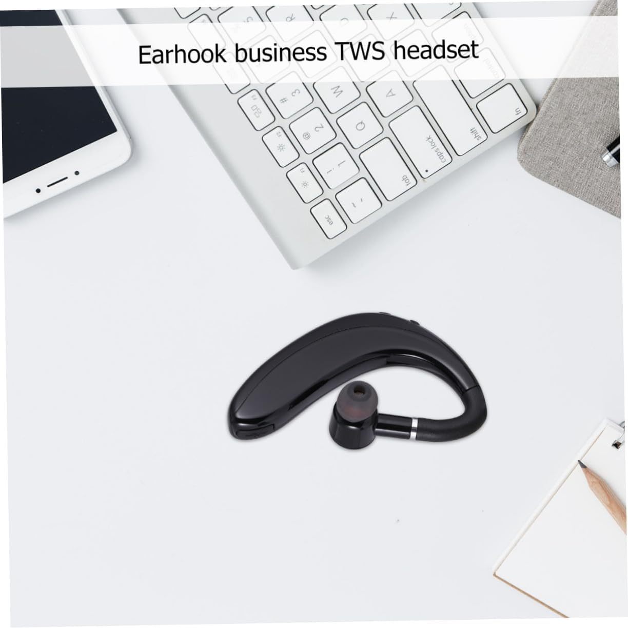 Operitacx Long Battery Life TWS Wireless Earphone Lightweight Driving Earpiece with Mic Workout Compatible Headset for Running and Exercise Black