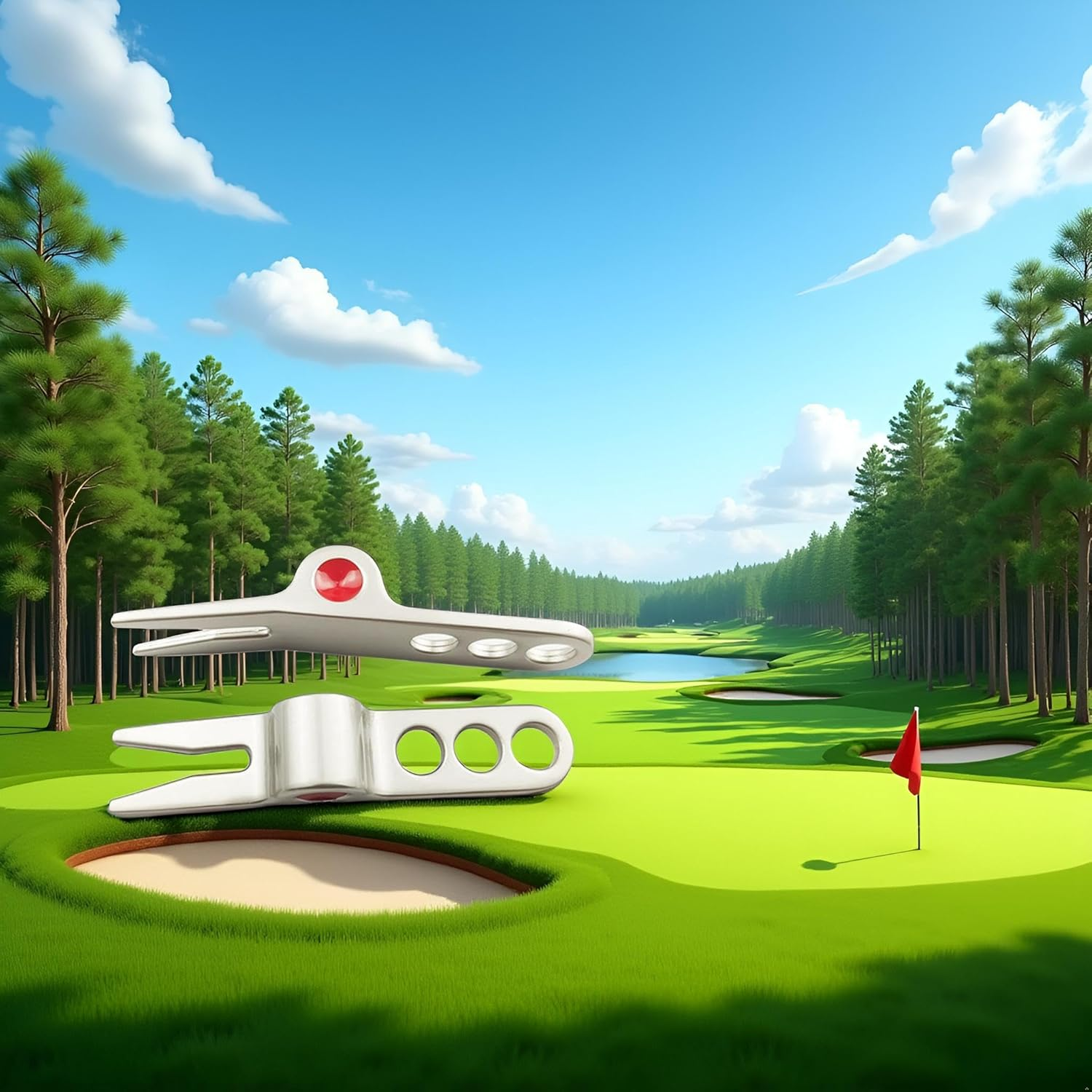 Calsgkspray 1 Pc Silver Golf Ball Fork Pivot Divot Repair Tool Compatible Divot Tools, Golf Divot Tools, On-Course Accessories image number 4