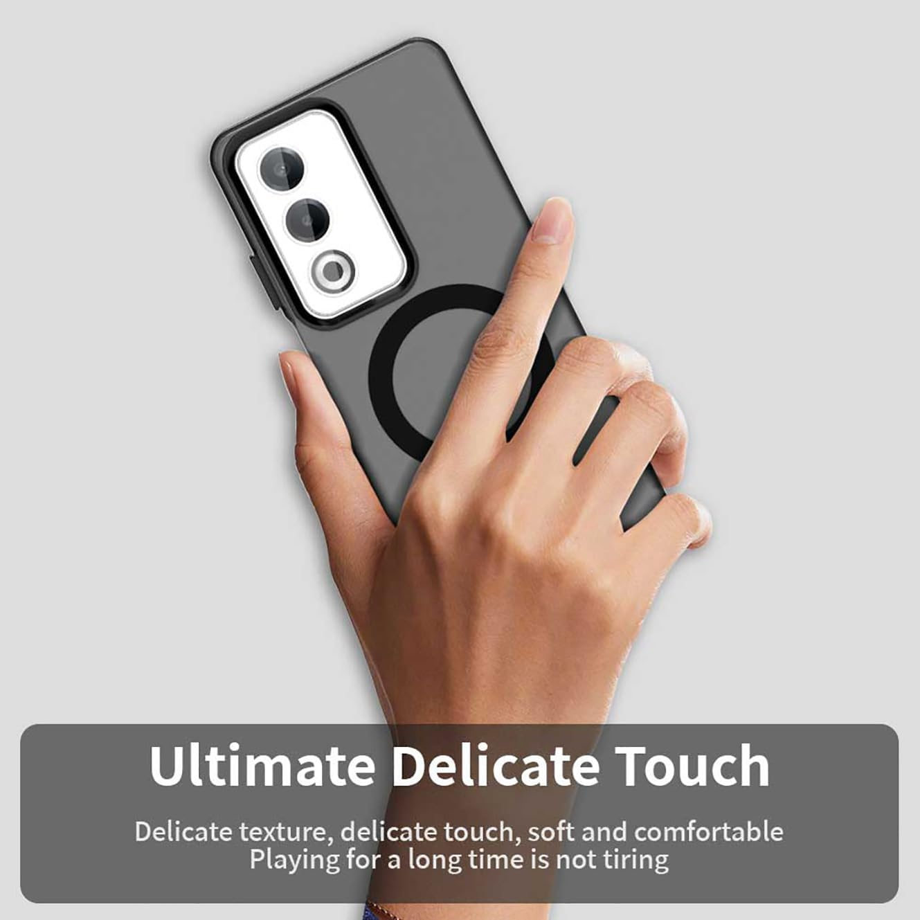 YUECXIN Magnetic Case for Oppo A80 5G Compatible with Magsafe Wireless Charging, Ultra Thin Translucent Matte Mobile Phone Case TPU Shockproof Protective Case Black image number 5