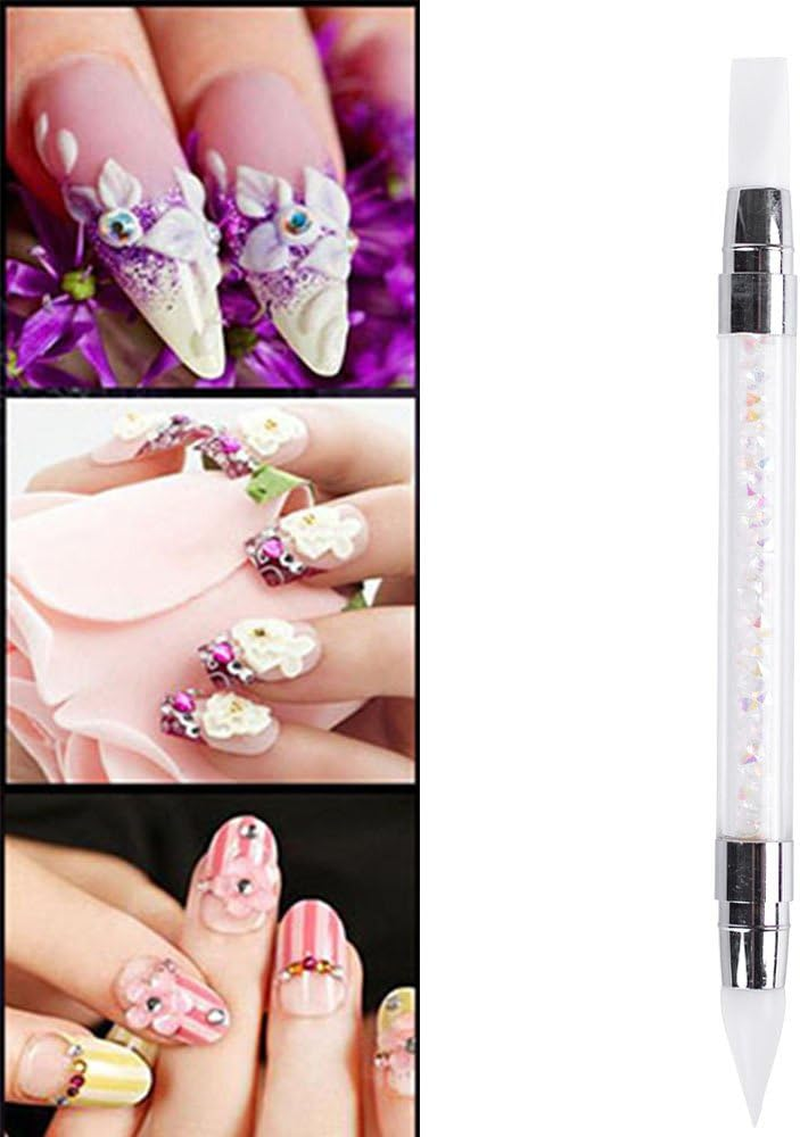 Oimzzr 1Pc Rhinestones Handle Emboss Nail Art Pen Silicone Nail Carving Brush Glitter Picker Nail Brushes Powder Picking Tools image number 6