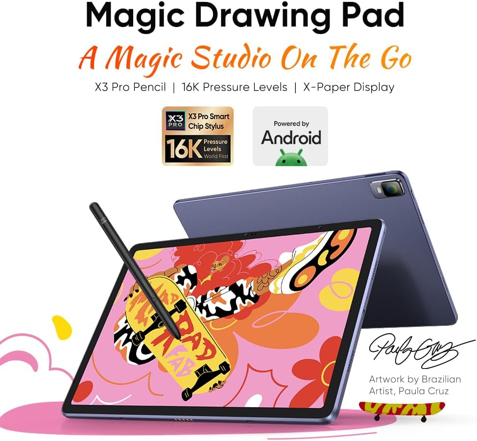 Xppen Magic Drawing Pad 12.2 Inch Standalone Drawing Tablet No Computer Needed with 16384 Pressure Levels X3 Pro Battery-Free Stylus Paper-Like Screen 8GB + 256GB Portable for Digital Drawing Artists image number 6