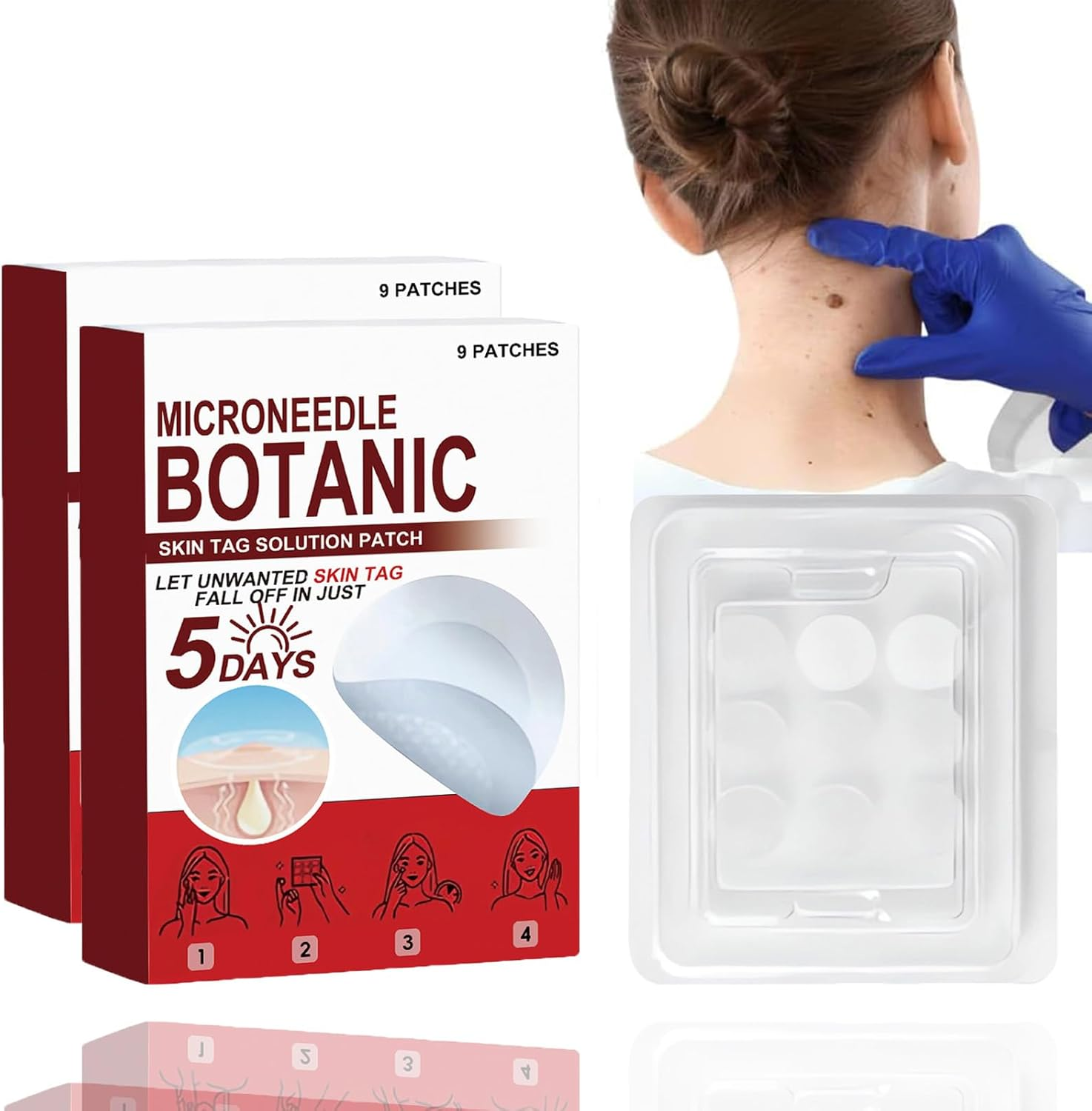 2 PCS Microneedle Skin Tag Patch - Safe & Gentle Plant-Based Pimple Patch for Face and Body &ndash; Waterproof Microdart Sticker for Quick Use Secure Fit Gentle for Various Skin Types (2 PCS) image number 6