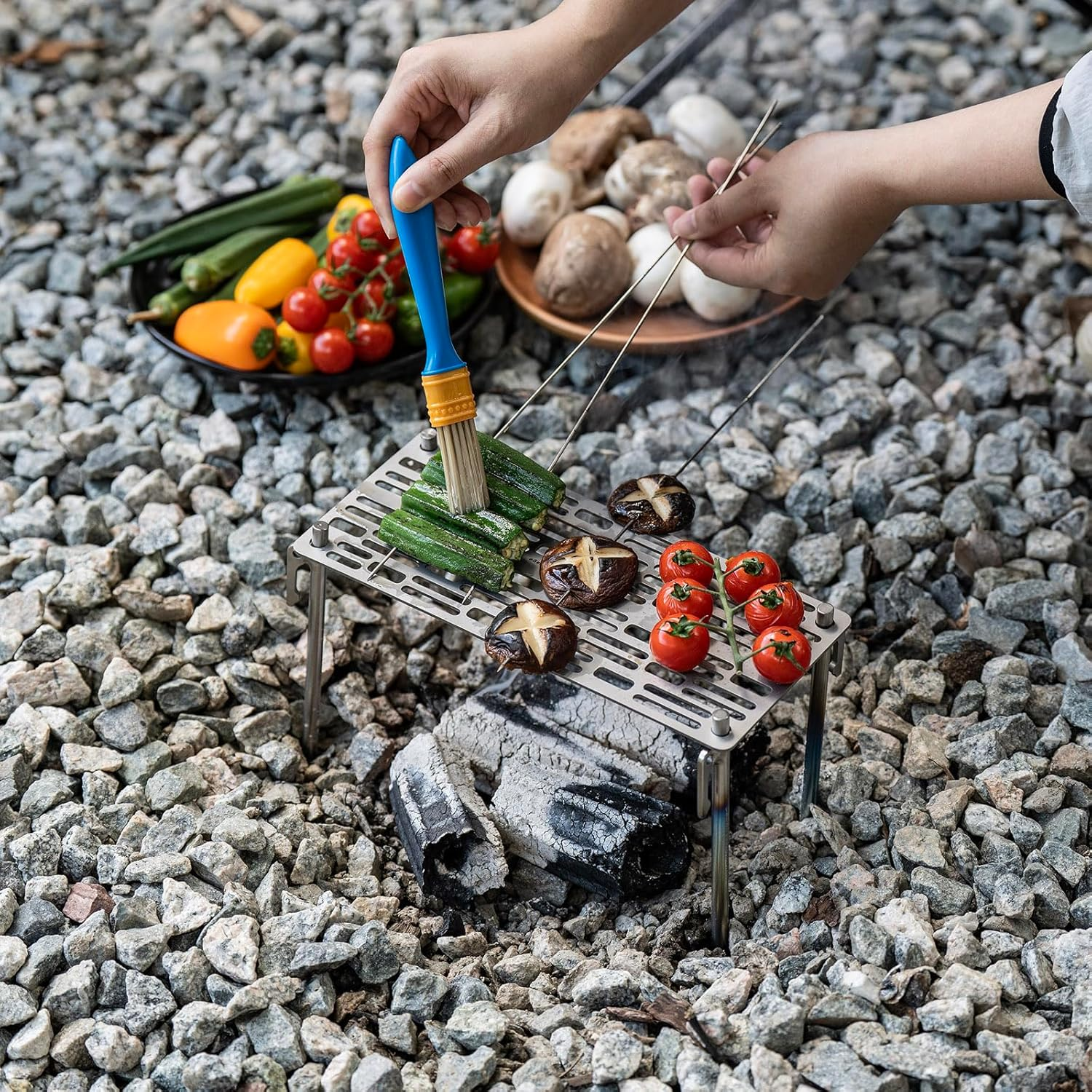 Boundless Voyage Titanium Grill with Carry Bag Outdoor Camping Grill Net Plate Backpacking Mini Size Gridiron Barbecue BBQ image number 3