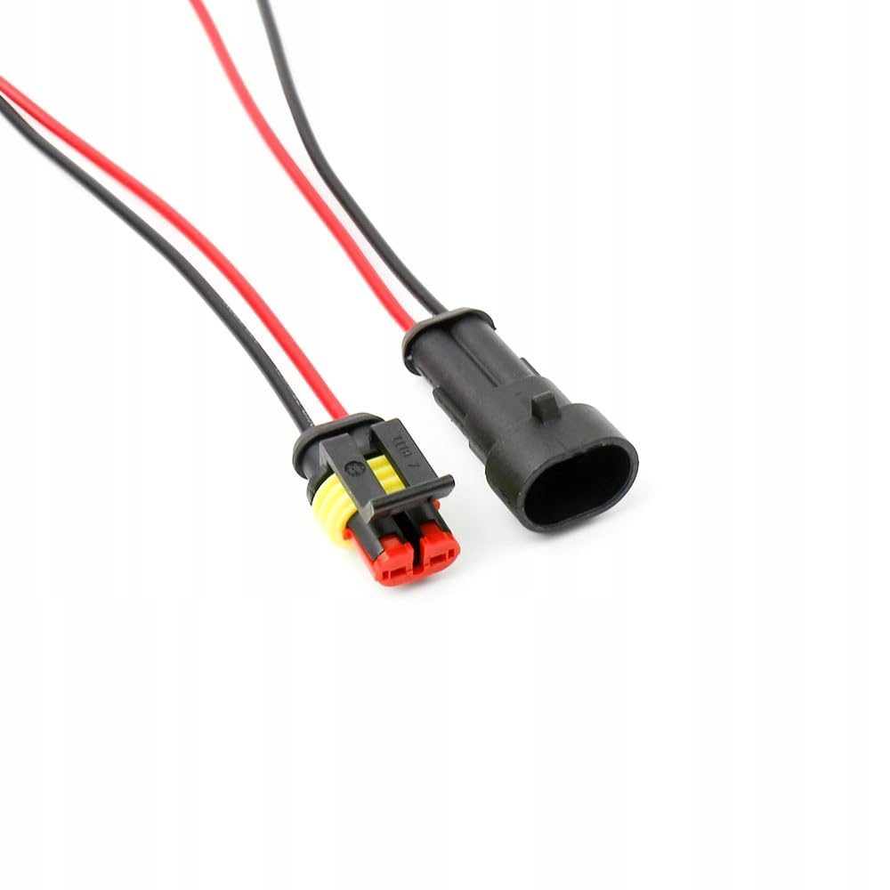 Automotive Electrical Connector 16AWG 10 Kits 2 Pin Plug Socket Quick Disconnect Waterproof 2 Way Wire Connectors with 10Cm Wire AWG Male and Female Way Marine 1.5Mm Series Terminal Connector image number 1