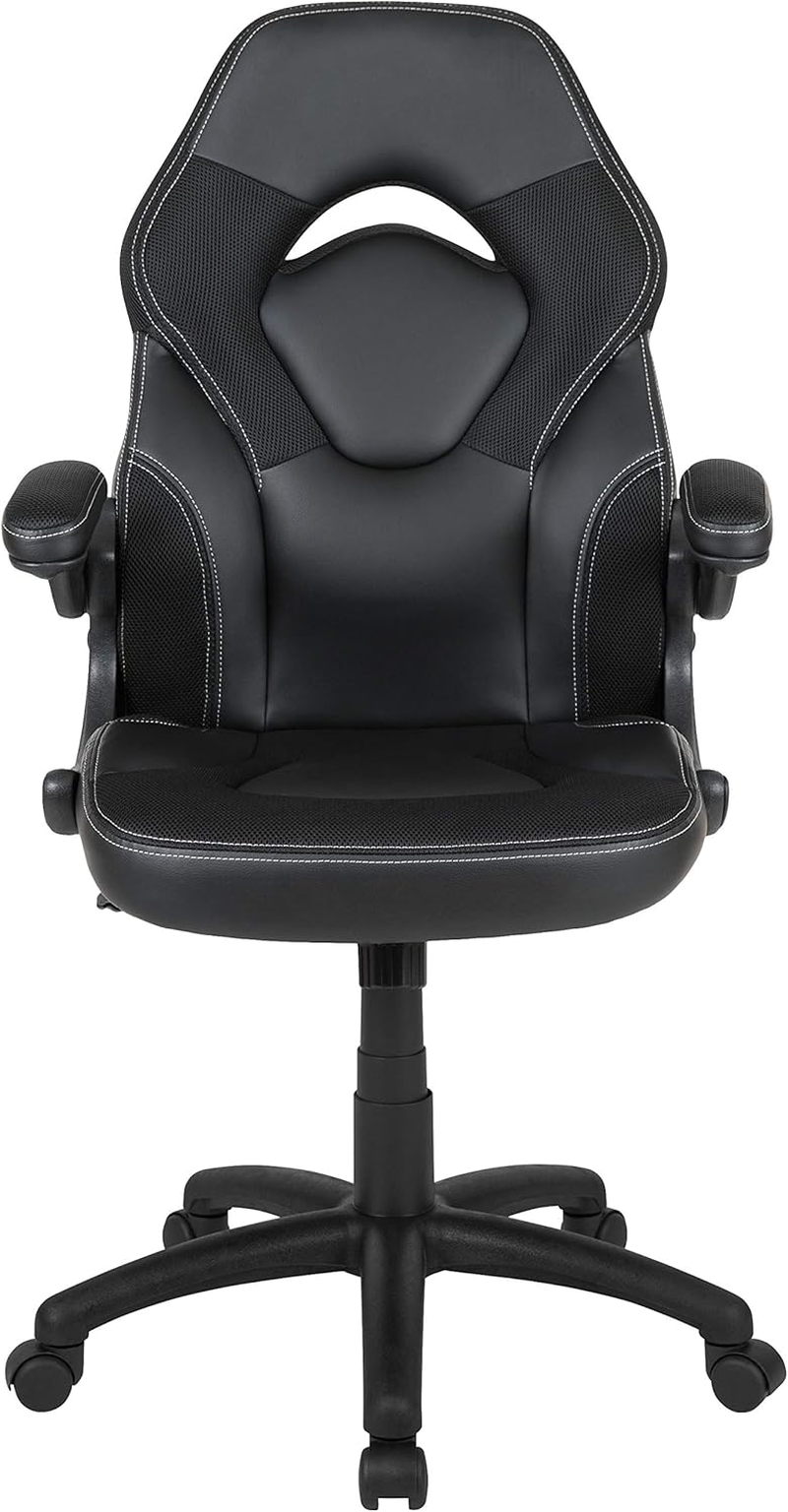Flash Furniture X10 Gaming Chair Racing Office Ergonomic Computer PC Adjustable Swivel Chair with Flip-Up Arms, Black Leathersoft - Black image number 5