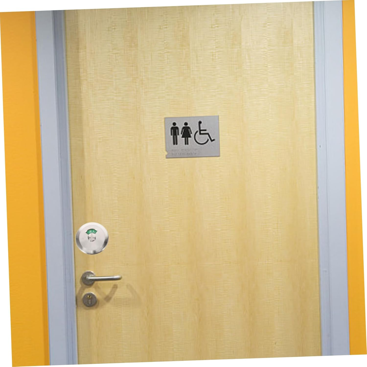 VILLFUL Stainless Steel Toilet Door Lock Hotel Room Door Lock Door Lock for Hotel Rooms Vacant Occupied Sign Door Lock Door Handle Lock Door Lock for Bathroom Zinc Alloy Indicator Lock image number 3