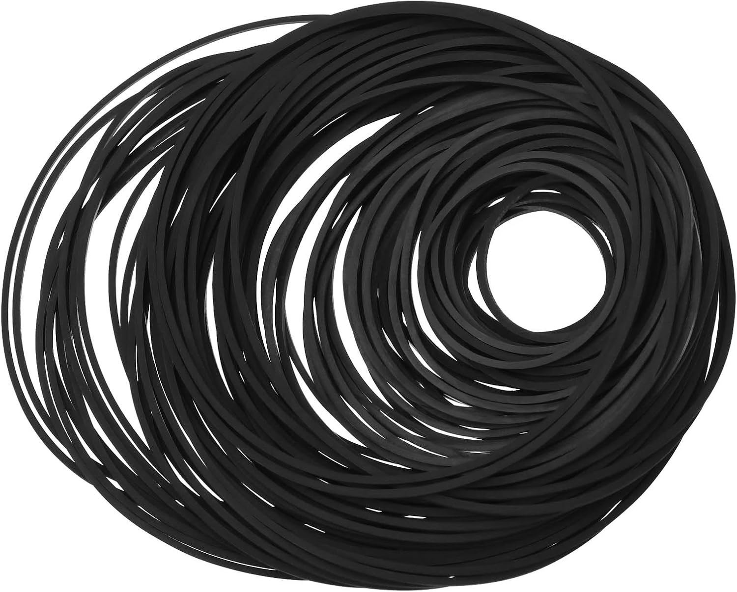 240PCS 1MM Recorder Rubber Belts Diameter 26-120Mm Folded Length 35-190Mm Mix Cassette Tape Machine Belt for DVD CD LD VCR Repeater Drives Black image number 1