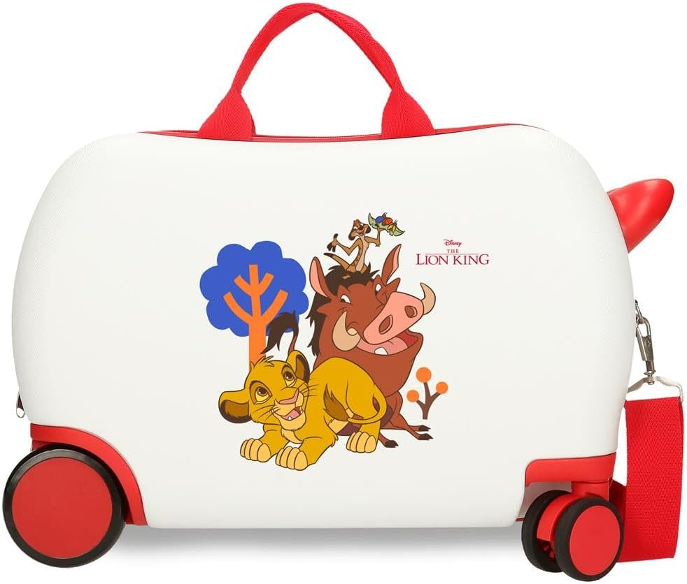 Joumma Disney Simba & Friends Children'S Suitcase White 45 X 31 X 20 Cm Hard ABS 24.6L 1.8 Kg 4 Wheels Hand Luggage, White, Children'S Suitcase, White, Children'S Suitcase
