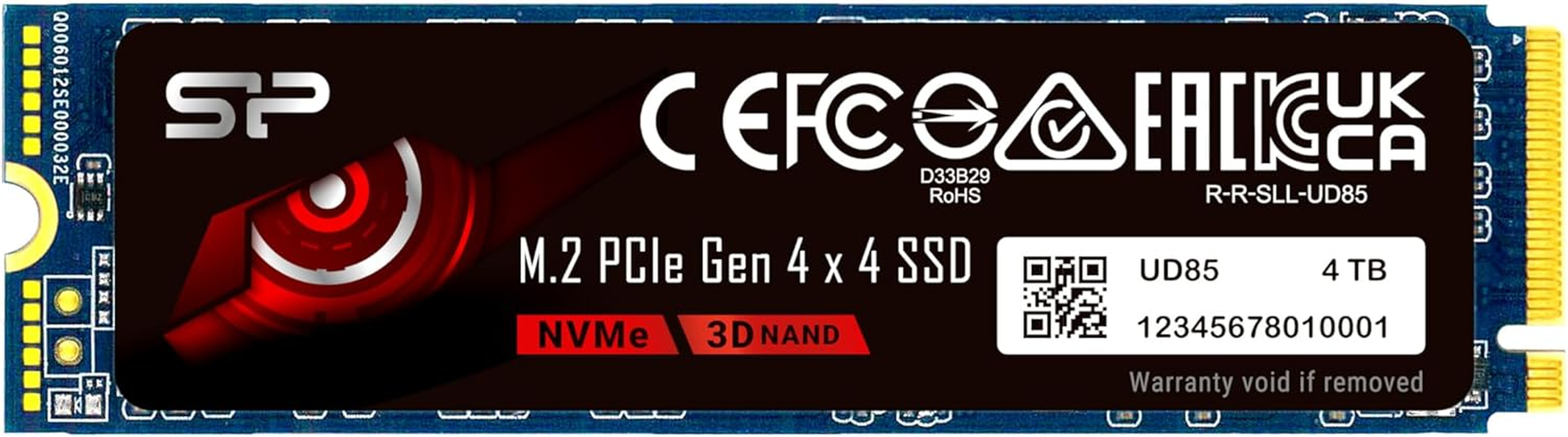 Silicon Power UD85 4TB Nvme Pcie 4.0 M.2 SSD, up to 3600Mb/S, 3D NAND M.2 2280 Pcie Gen4X4 Internal Solid State Drive for Desktop Laptop PC Computer