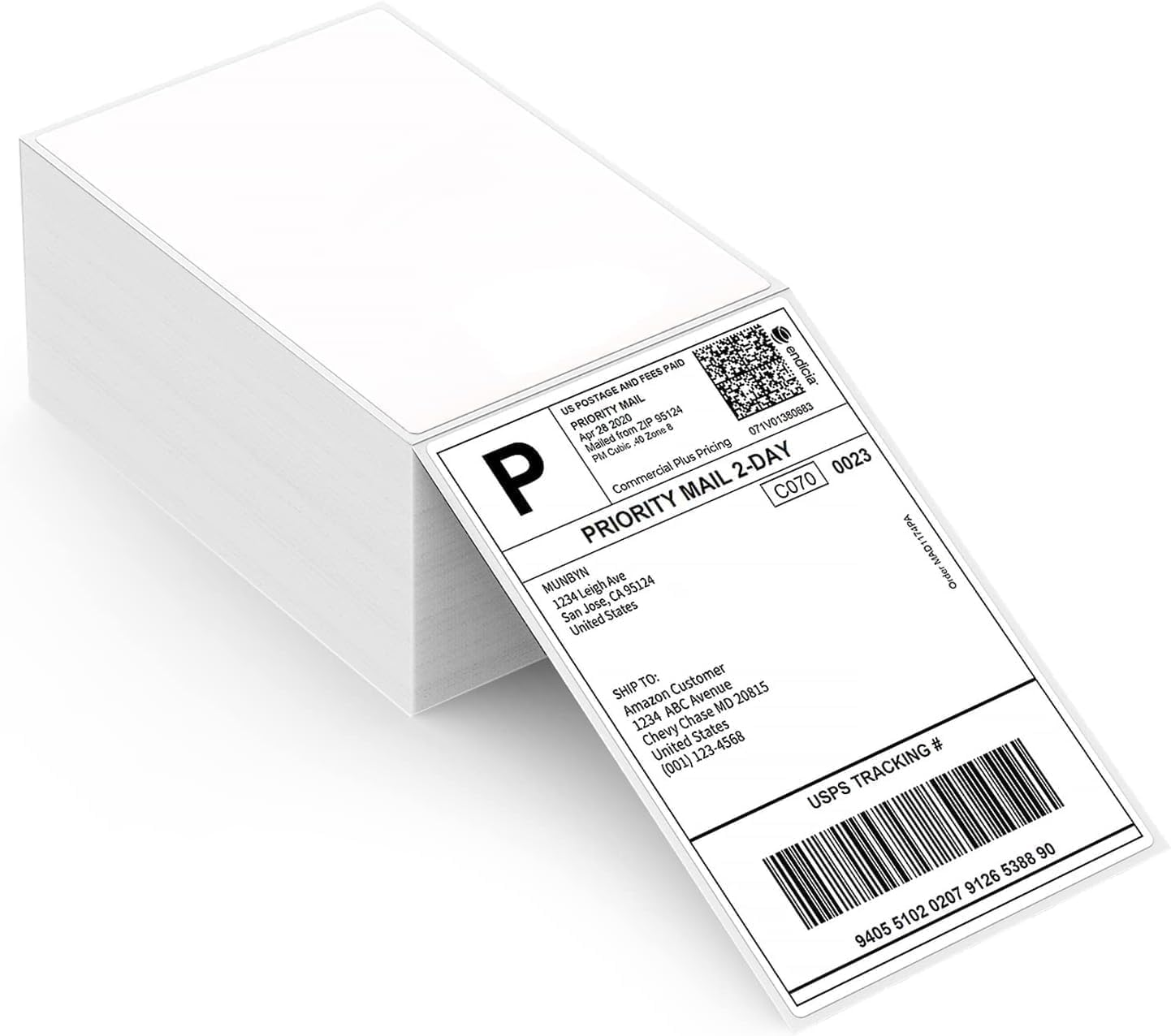 MUNBYN Thermal Direct Shipping Label (Pack of 500 4X6 Fan-Fold Labels) - Commercial Grade&hellip; image number 1