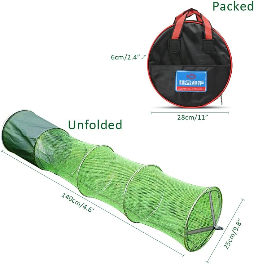 Kangdun Collapsible Fish Keeping Net - Rubberized Mesh Fishing Basket - Foldable Fish Live Well for Dock & Kayak - Keep Bait and Fish Alive image number 4