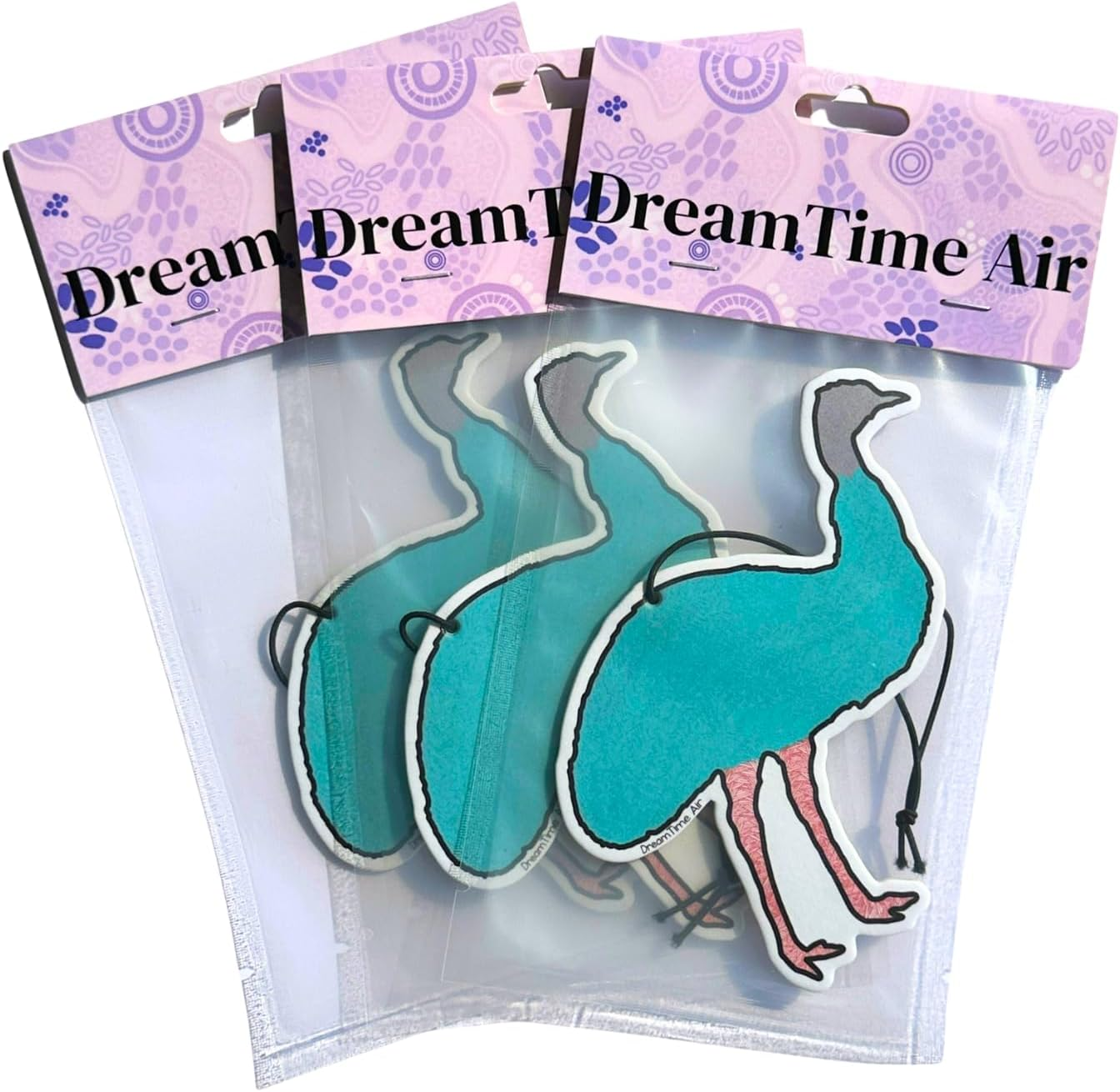 Dreamtime Air Emu Car Air Fresheners &ndash;Camomile Scent, Pack of 3 | Cute Hanging Design for Car, Office or Home | Long-Lasting Essential Oil Fragrance image number 3