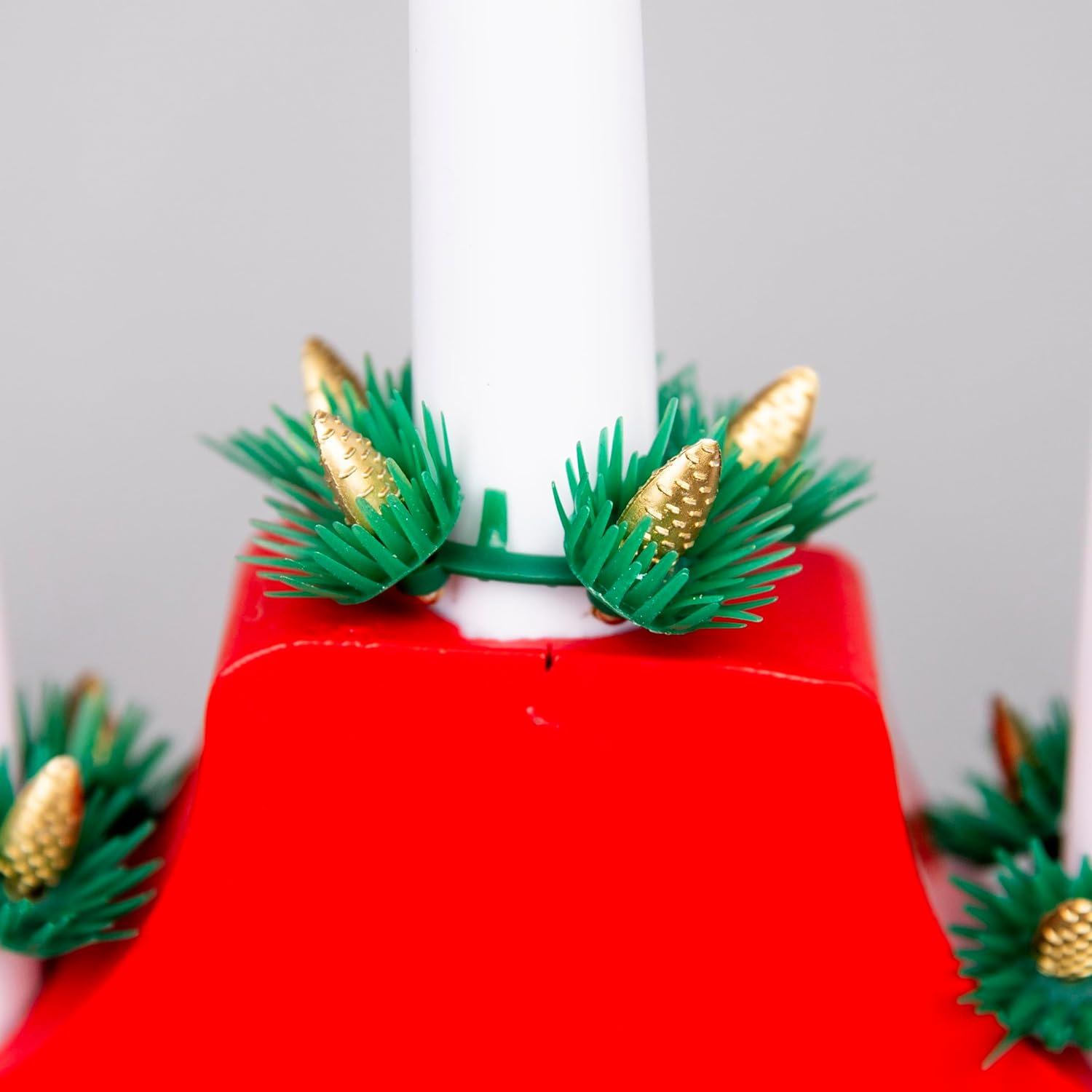 SHATCHI Traditional Wooden Pre-Lit Red Candle Bridge Light 7 Leds Bulbs - Battery Powered - Window Christmas Tree Home Office Desk Light Holiday Xmas Festive Decoration image number 4