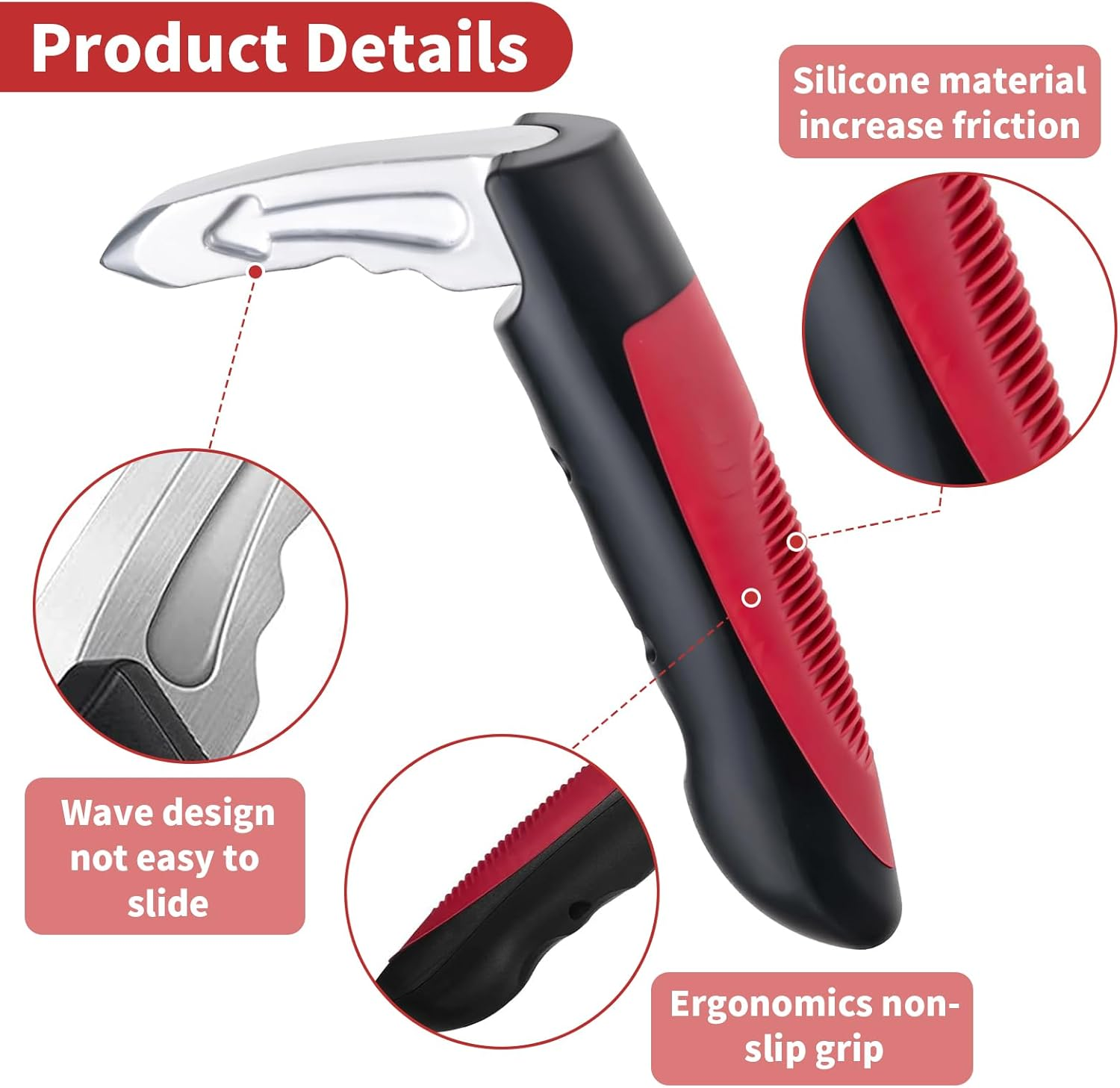 2 Pack Portable Vehicle Support Handle Assist, Multifunction Auto Vehicle Support Handle Insert Door Latch Car Handle for Getting in and Out of Car, Window Breaker Standing Mobility Aid for Car (Blue) image number 5