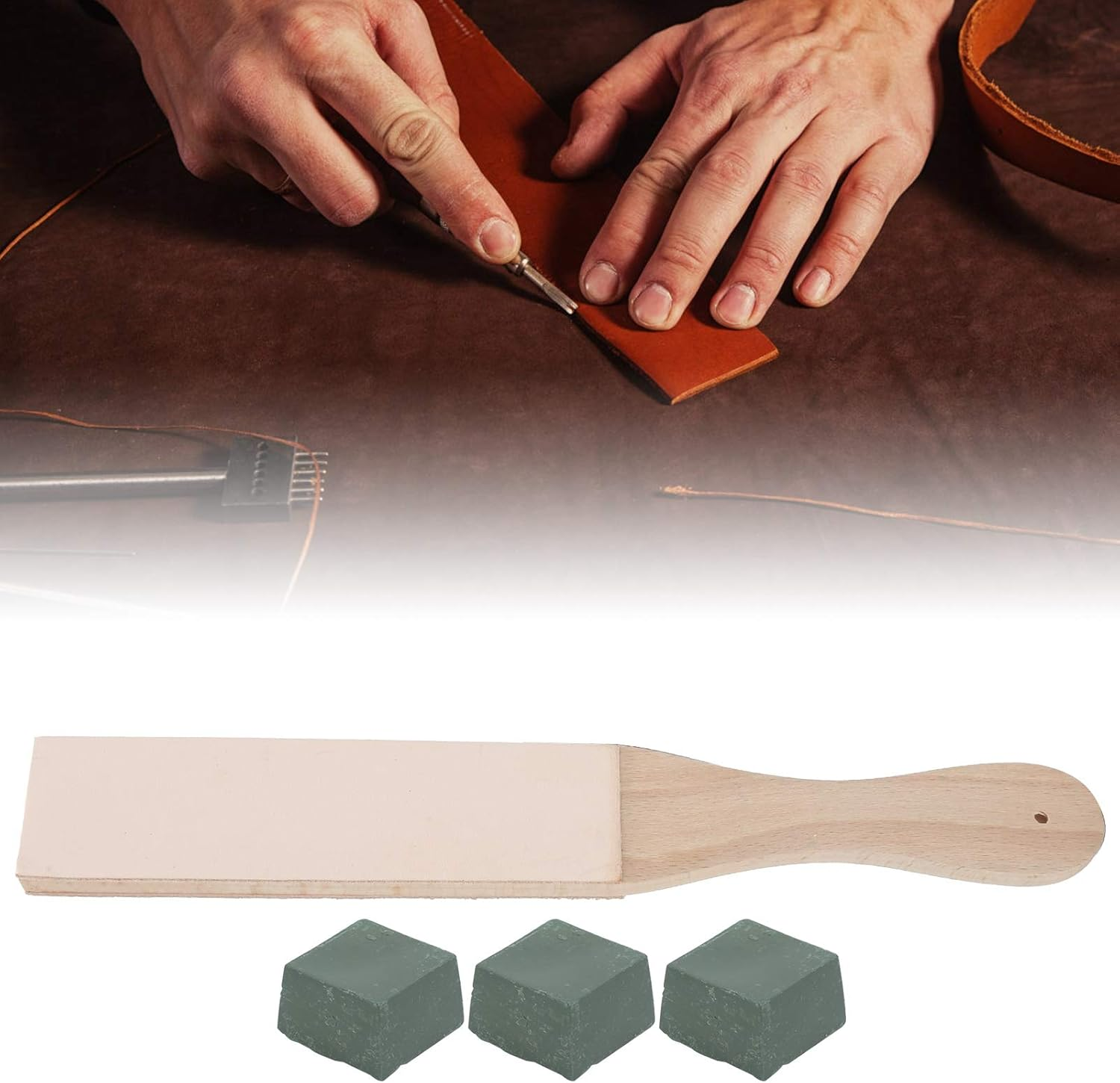 Leather Strop, Leather Paddle Strop, Polishing Tool for Beginners and Professional Engravers Woodworking Sharpening Honing Wood Carving Tools