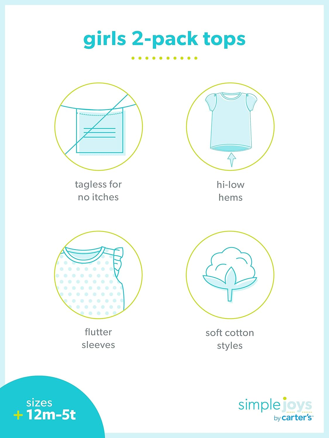 Simple Joys by Carter'S Toddlers and Baby Girls' Short-Sleeve Shirts, Multipacks image number 1