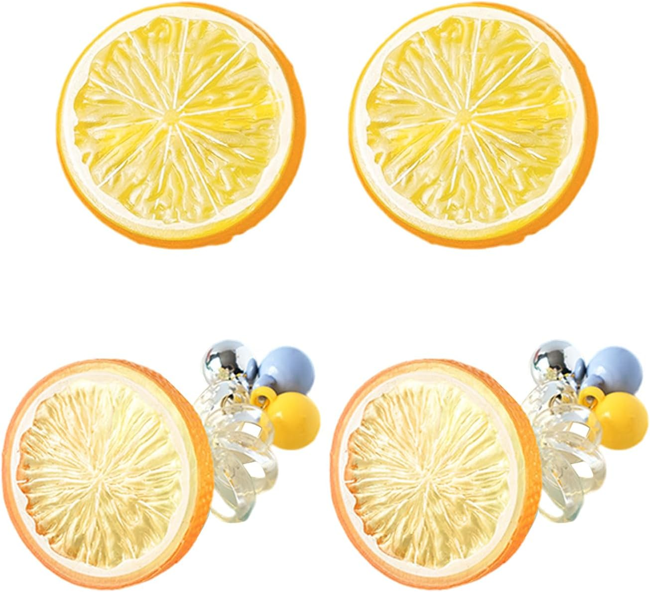 Pack of 2 Orange Hair Clips and 2 Orange Hair Rings, Cute Hair Accessories, Creative Styling Hair Accessories, Accessories for Hairstyle Decoration. image number 3