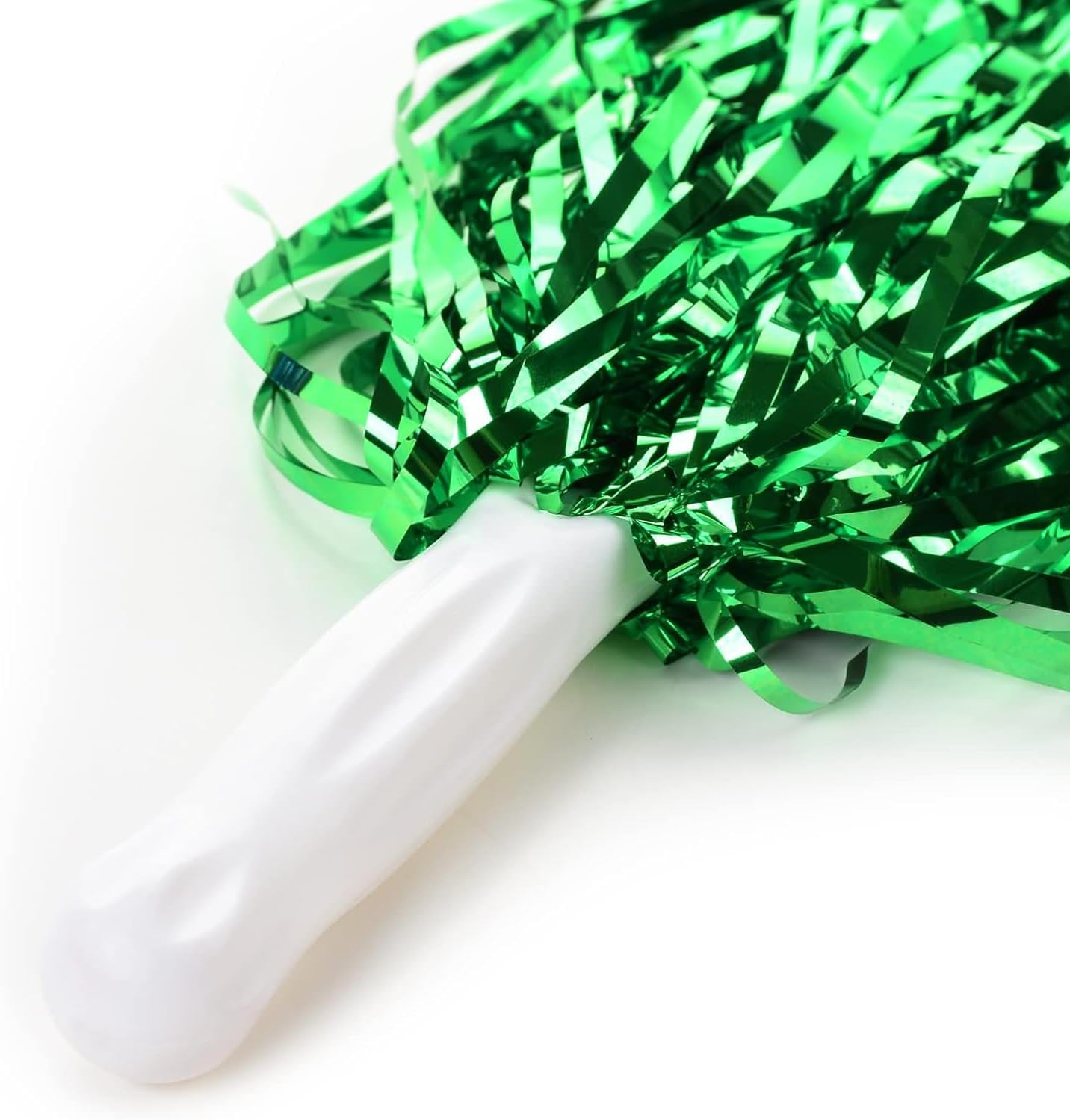 Lxcshljx 12 Pcs Cheerleading Pom Poms, Plastic Metallic Foil Cheer Pom Poms with Plastic Handles, Spirited Hand Flowers Cheerleading Equipment, Cheerleader Pompoms for Dance Matches Stage Performance