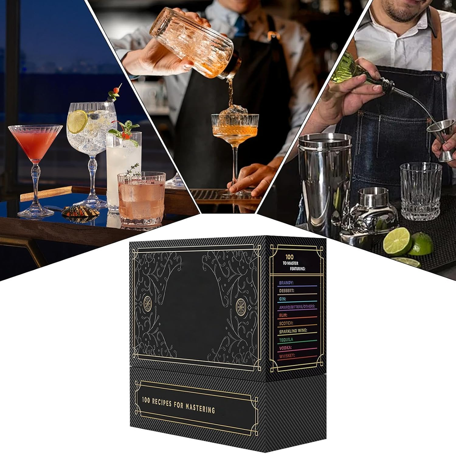 Cocktail Recipes - Mixed Drink Recipe Cards | Mixed Drink Flash Card Recipes, Step by Step Instructions, Mixing Guide, Ingredient List, B Supplies