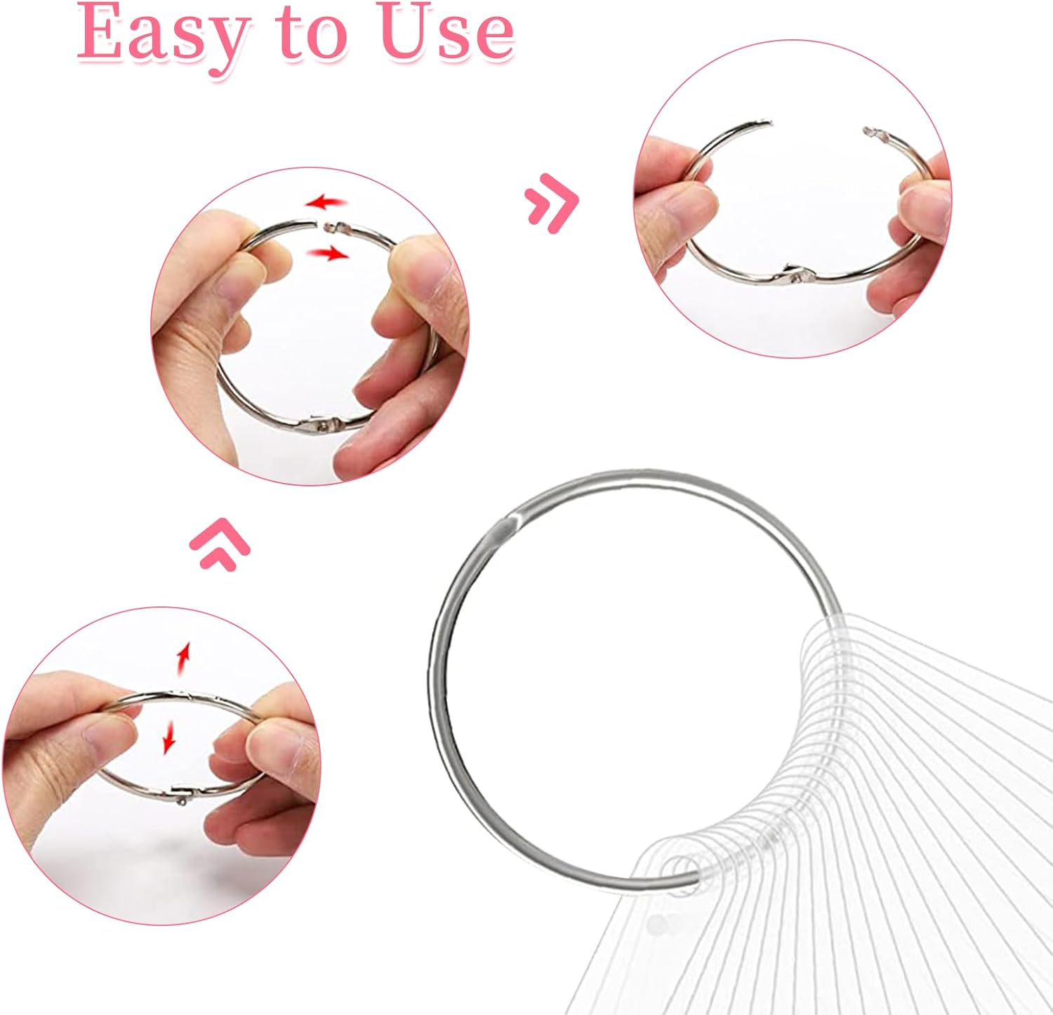 BQAN 100Pcs Nail Swatch Sticks with Ring, Nails Art Display/Practice Sticks for Nail Polish Display Tips image number 4