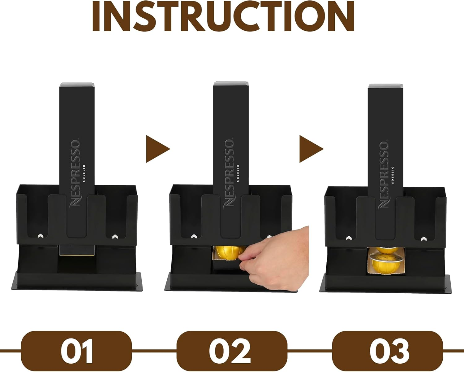 RECAPS Coffee Pod Holder Stand for Stores 30 Pods Compatible with Vertuoline Coffee Pods Cast Iron Black Color (Coffee Pods with Sleeve Box Are Excluded) image number 3