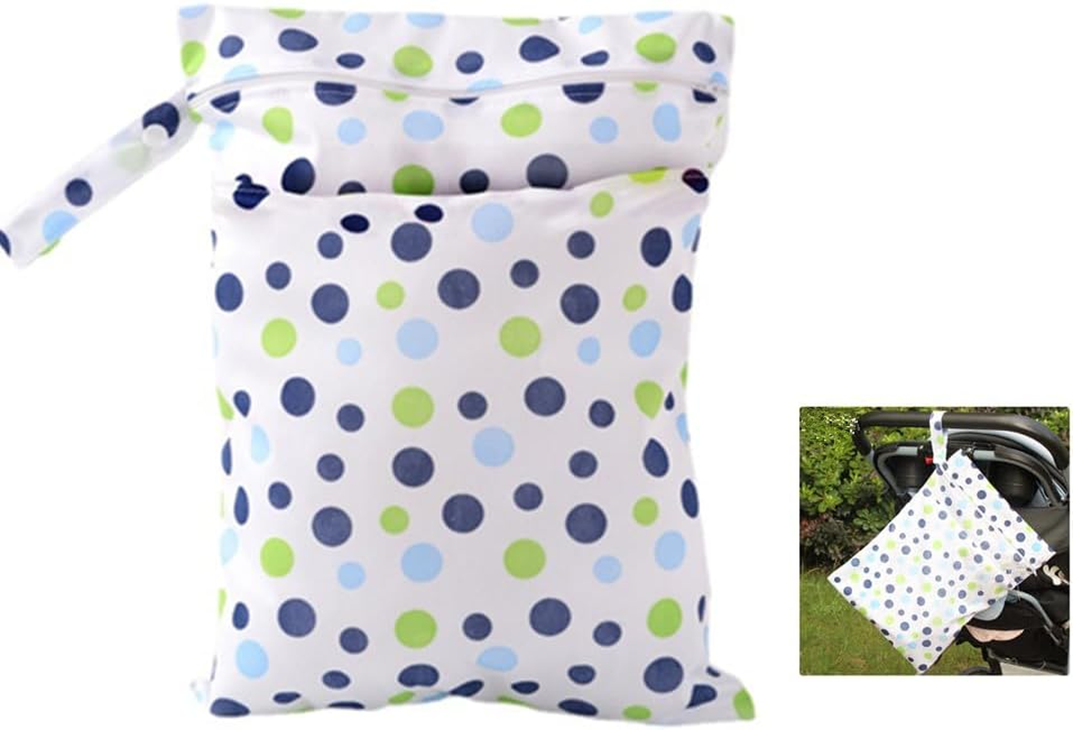 Wet Dry Bags for Baby Cloth Diapers, Cuicanfla 1 Pcs Cart Hanging Bag Diaper Travel Wet Dry Organizer Zippered Wet Dirty Diapers Wet Bag Stroller Storage Bag Diaper Pail Diaper Wet Bag image number 2