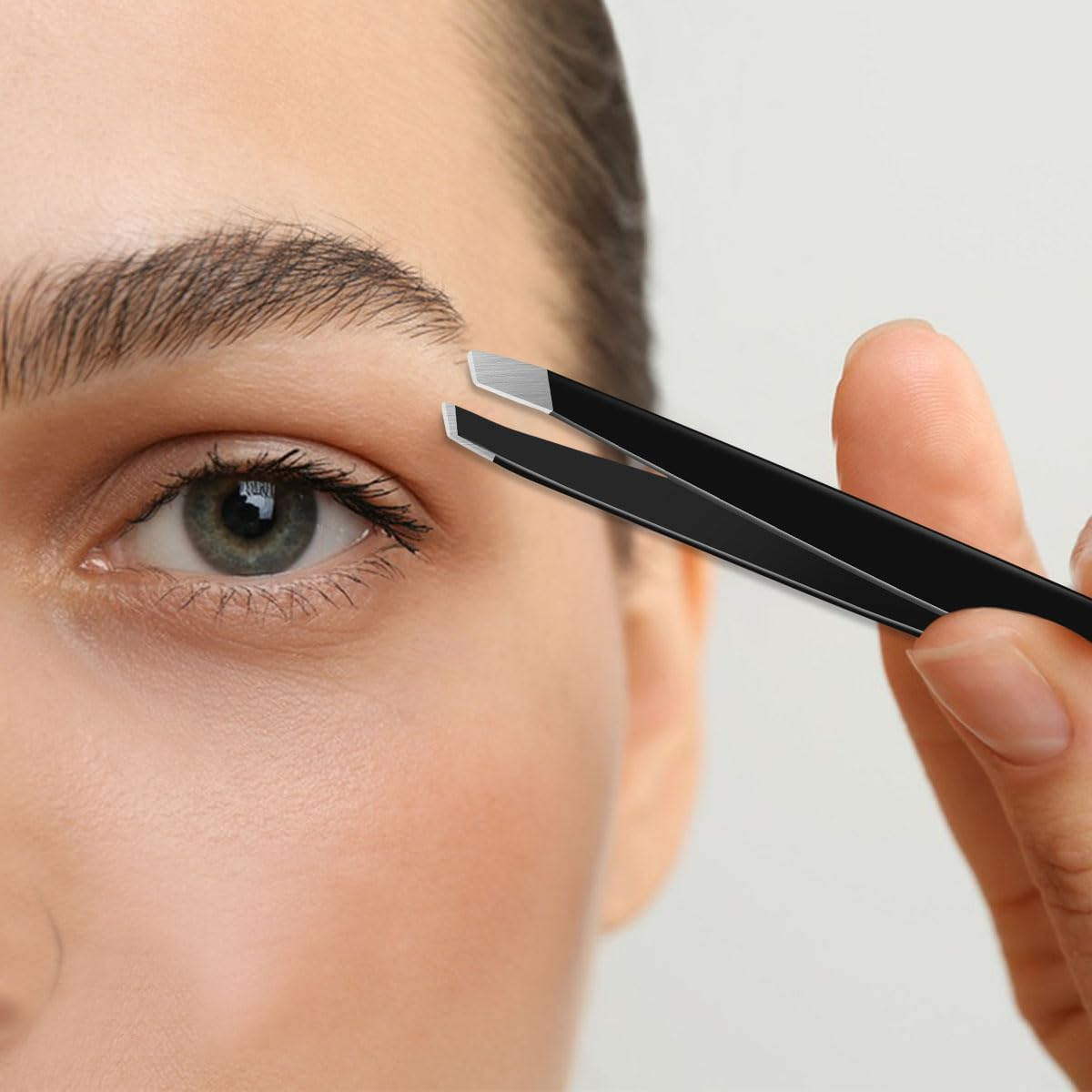 4 Pack Professional Eyebrow Tweezers Set - Stainless Steel Precision Tweezers for Facial Hair, Ingrown Hair & Splinter Removal (Black) image number 5