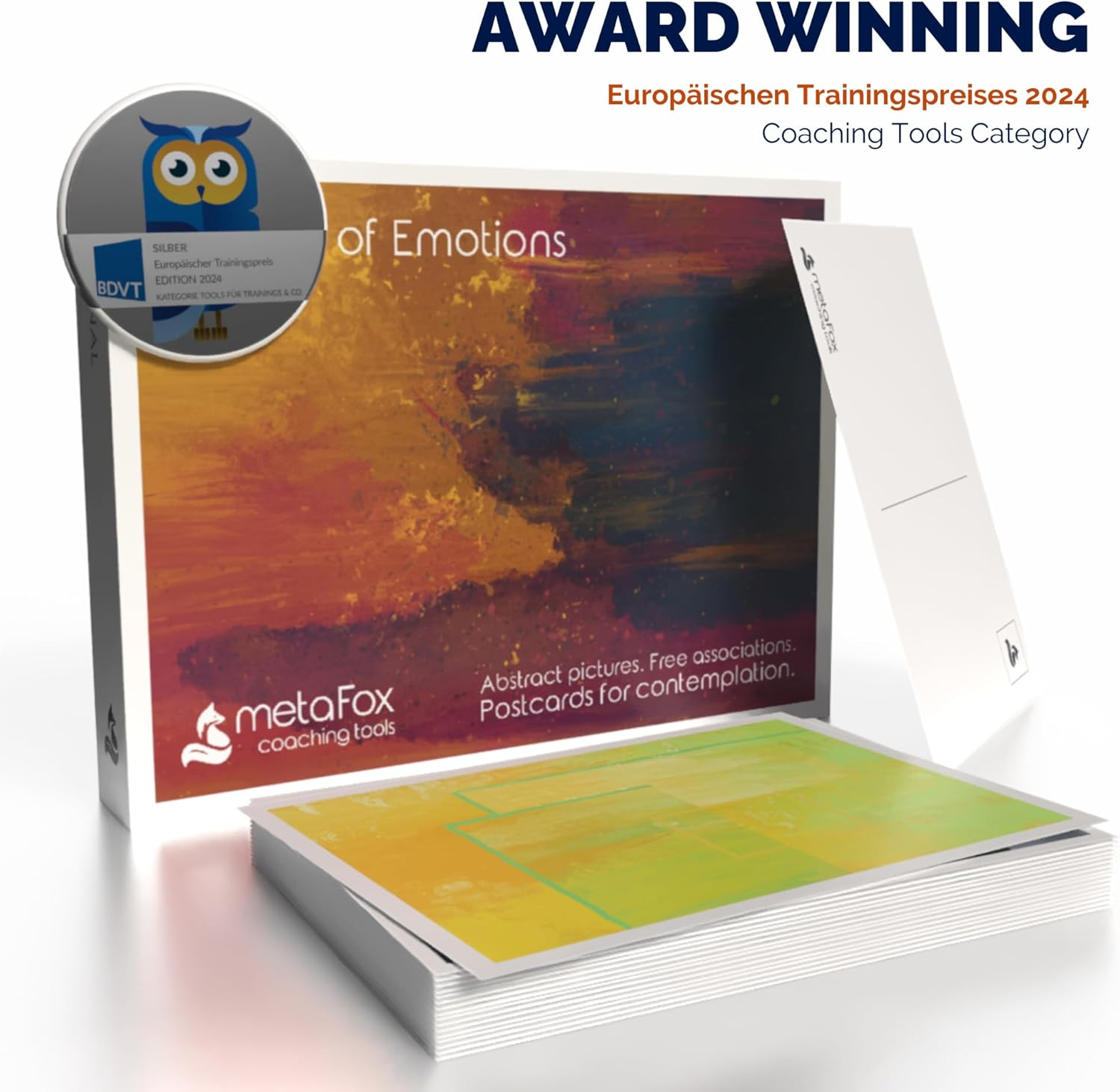 Metafox Galerie of Feelings, 52 Abstract Feeling Cards for Therapy, Coaching and Reflection, High-Quality Coaching Picture Cards in Postcard Format image number 6