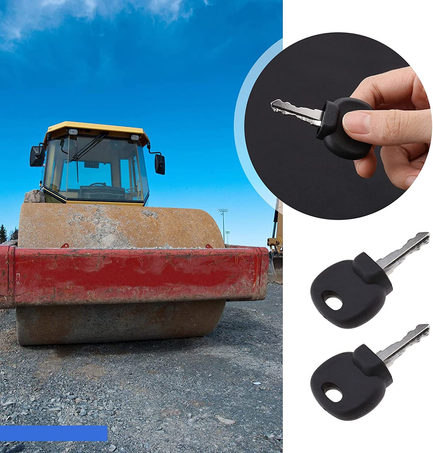 SING F LTD 4Pcs Ignition Starter Key Agricultural/Excavator Machinery Forklifts Compactor Compatible with Bobcat Bomag Caterpillar Dynapac Ford Gehl Hamn Hang JCB image number 6