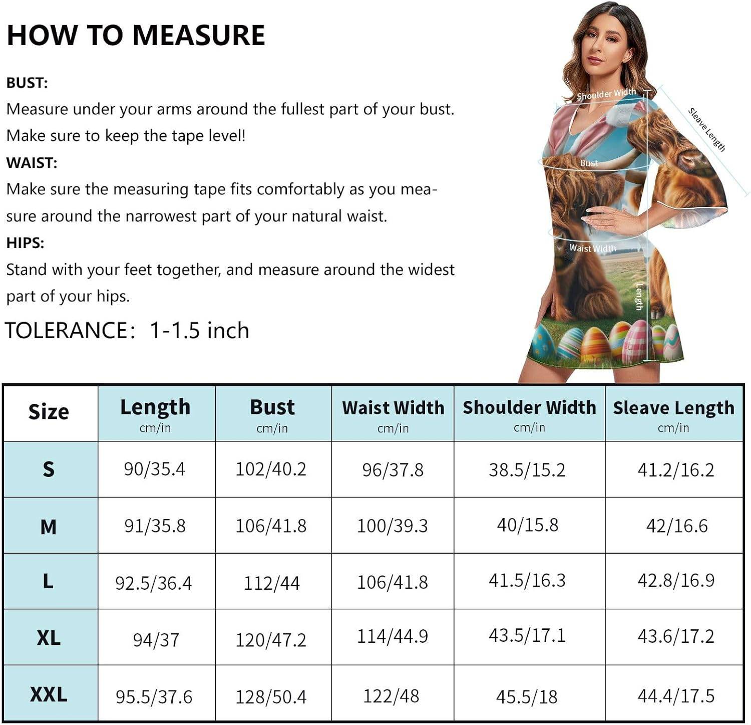 Easter Cute Highland Cow Chiffon Dress Printed Chiffon Line Maternity Dress image number 5