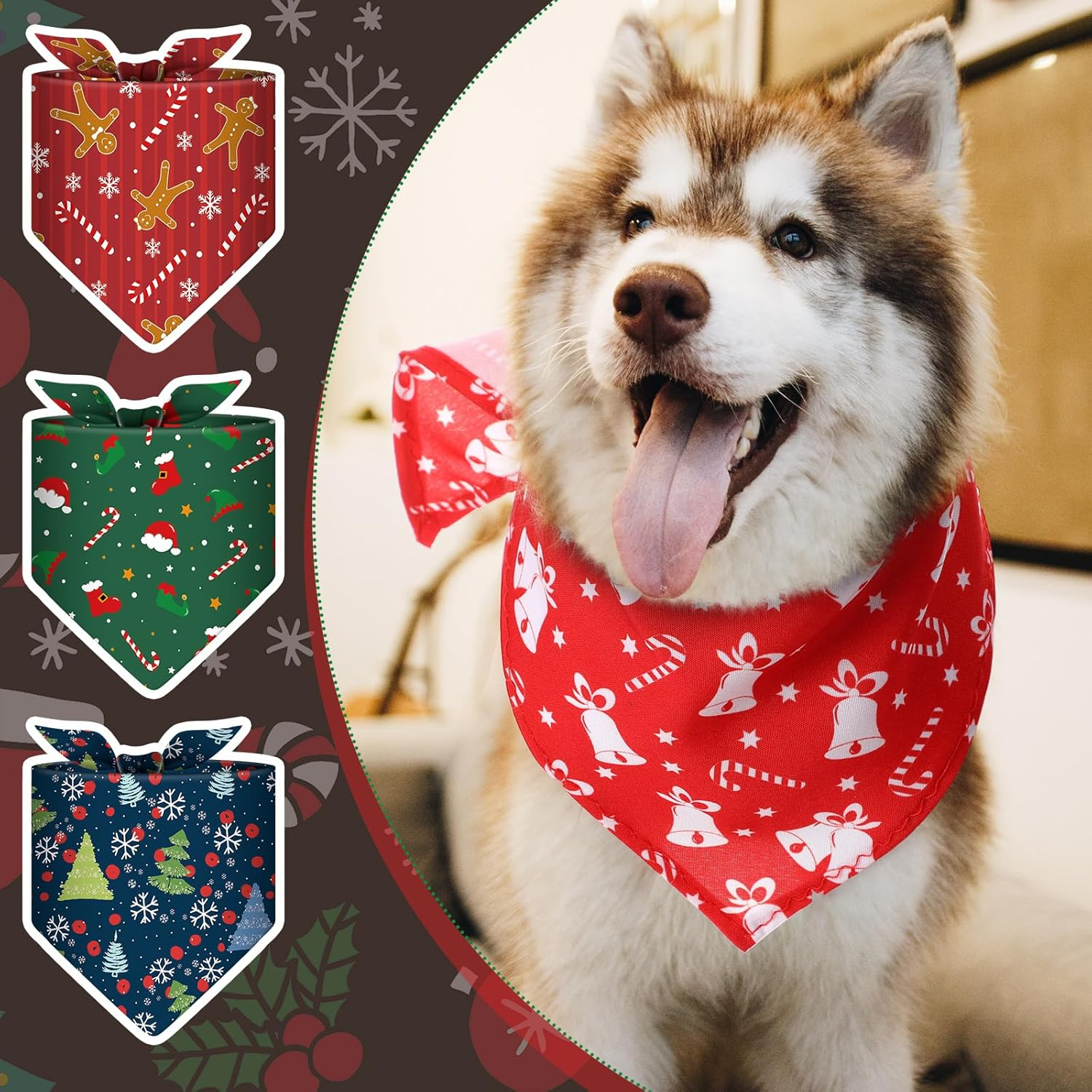 Paterr 100 Pieces Dog Bandanas Bulk Christmas Pet Handkerchief Soft Dog Cute Triangle Bibs Kerchief Adjustable Washable Xmas Pet Scarf Costume Accessory Decoration for Small Medium Dogs Puppy Cats image number 2