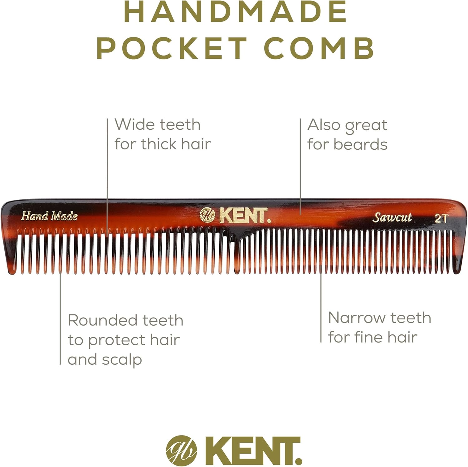 Kent Pocket Hair Comb, 154 Mm Length image number 1